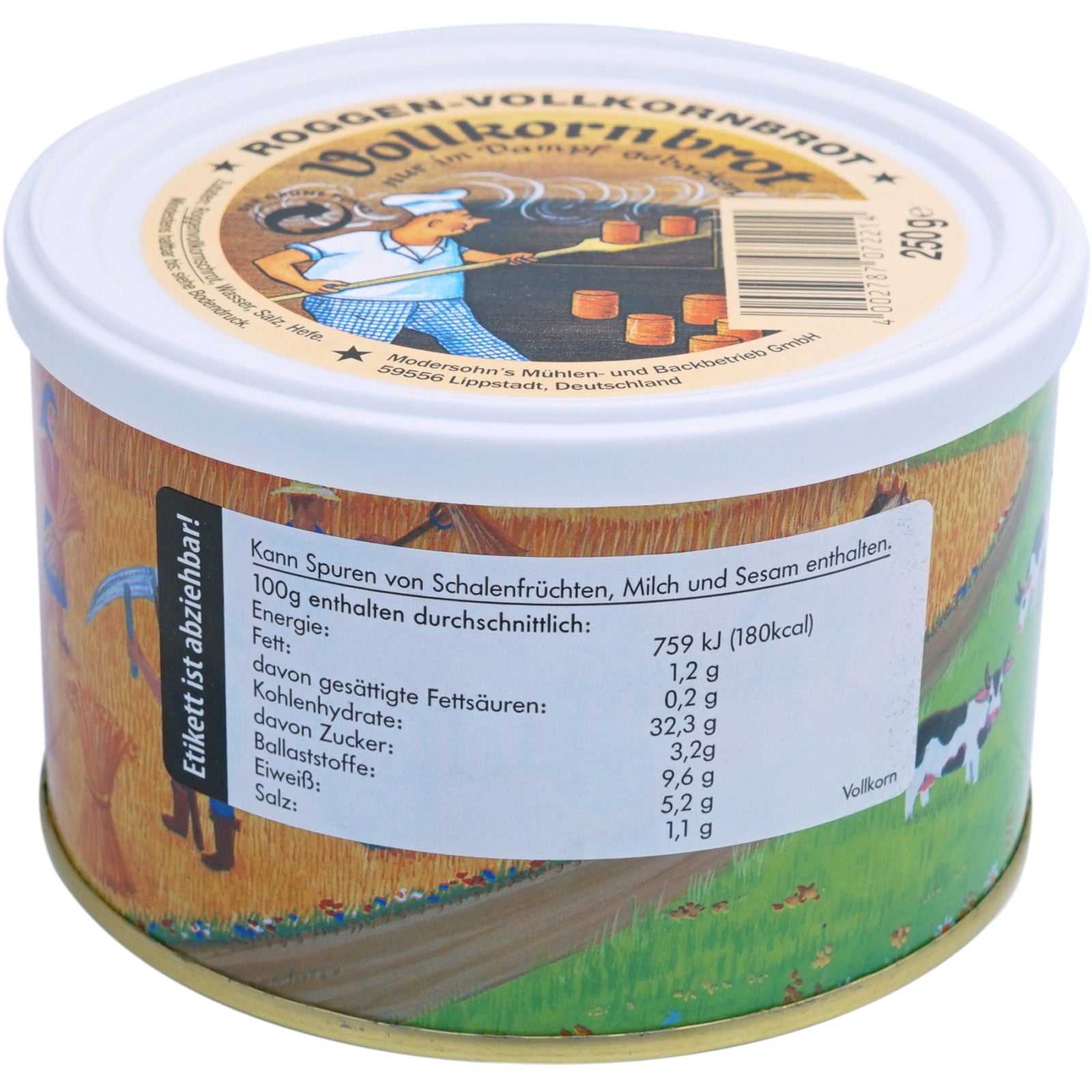 TREK'N EAT 5x Vollkornbrot Dosen Brot Trekking Nahrung Essen Ration Vegan 250 g
