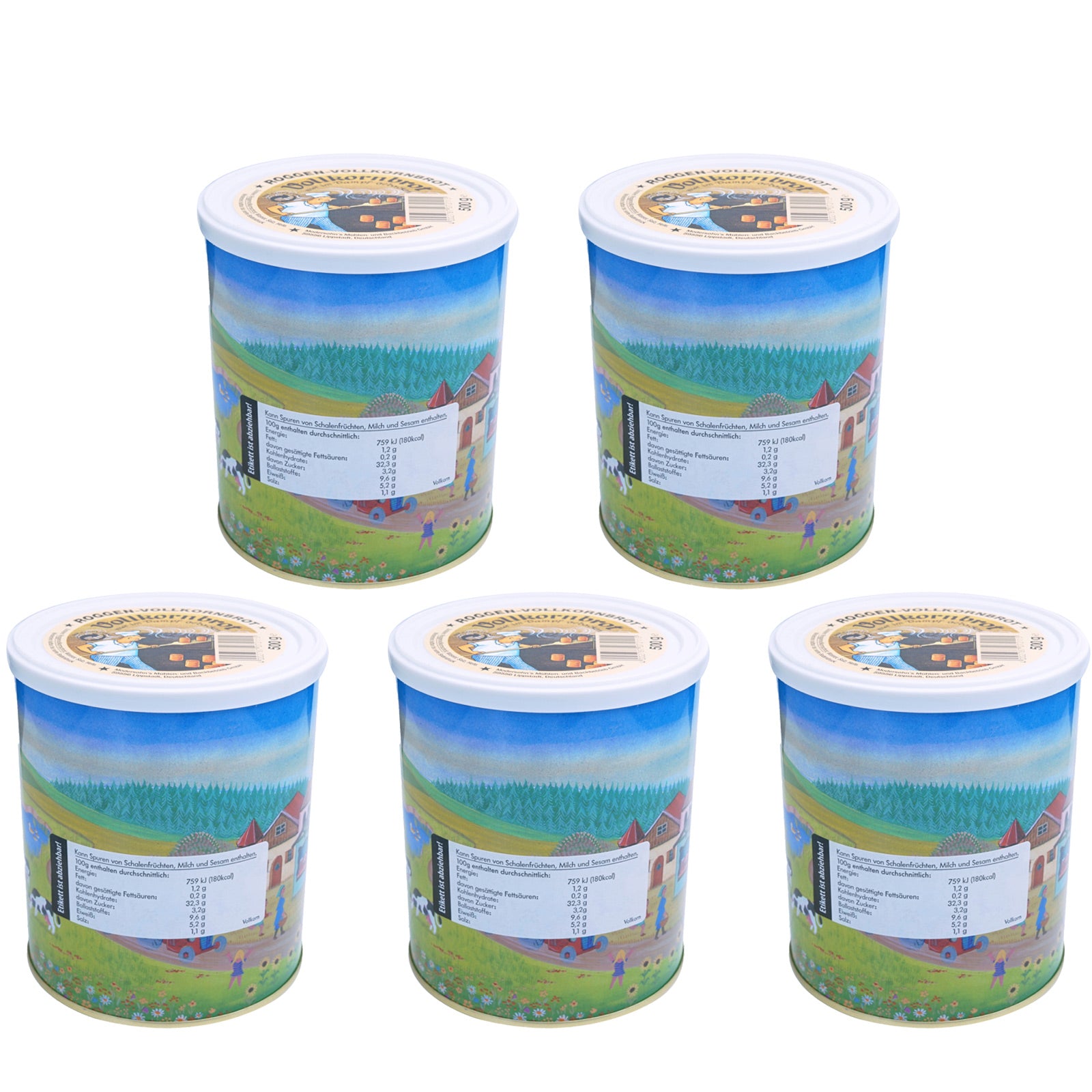TREK'N EAT 5x Pain complet en boîte Pain Trekking Food Meal Ration Vegan 500 g