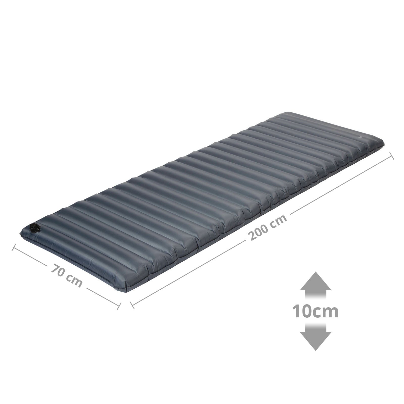 BO-CAMP Matelas gonflable Deluxe - Matelas de randonnée et de camping, 10 cm, léger