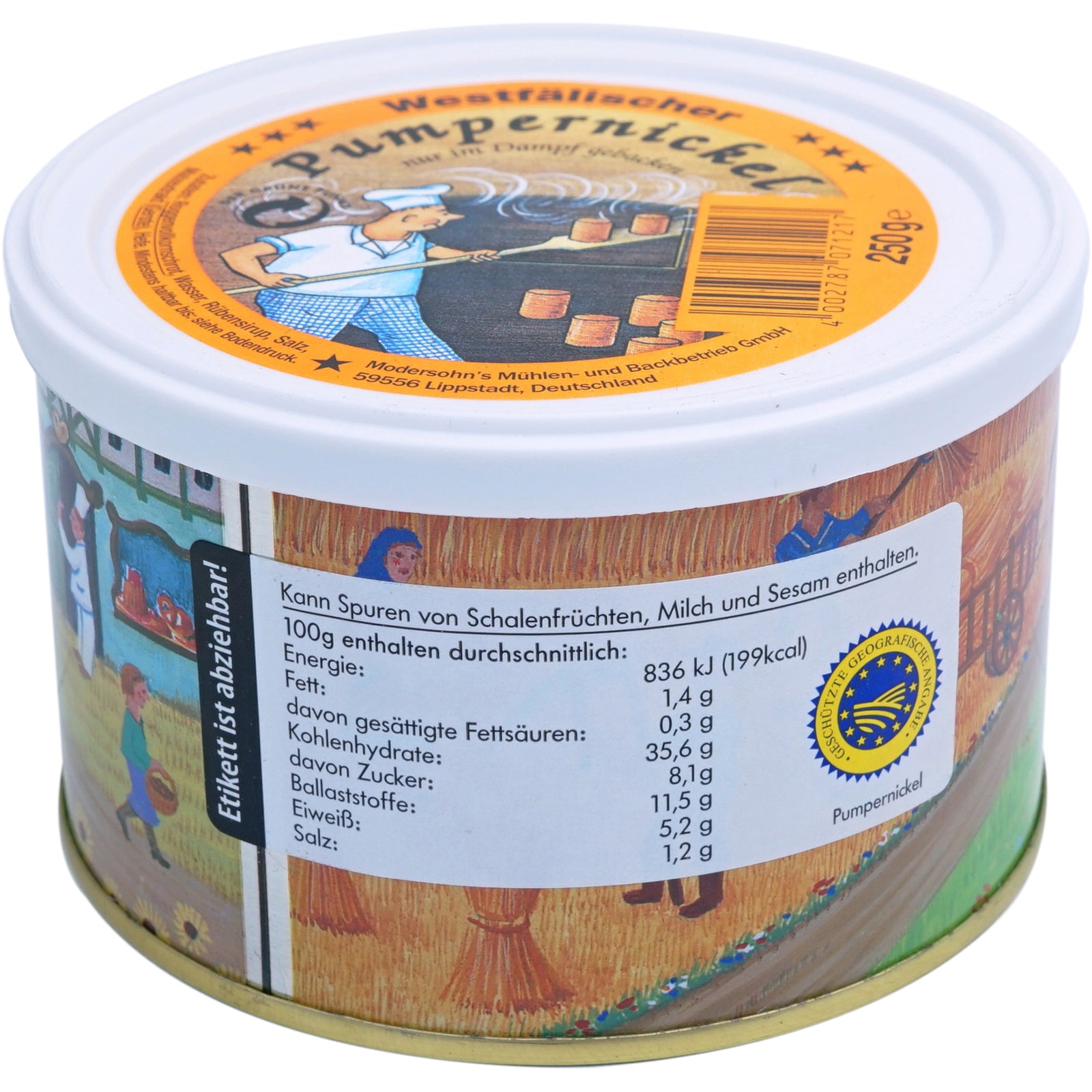 TREK'N EAT 5x Pumpernickel Dosen Brot Trekking Nahrung Essen Ration Vegan 250 g