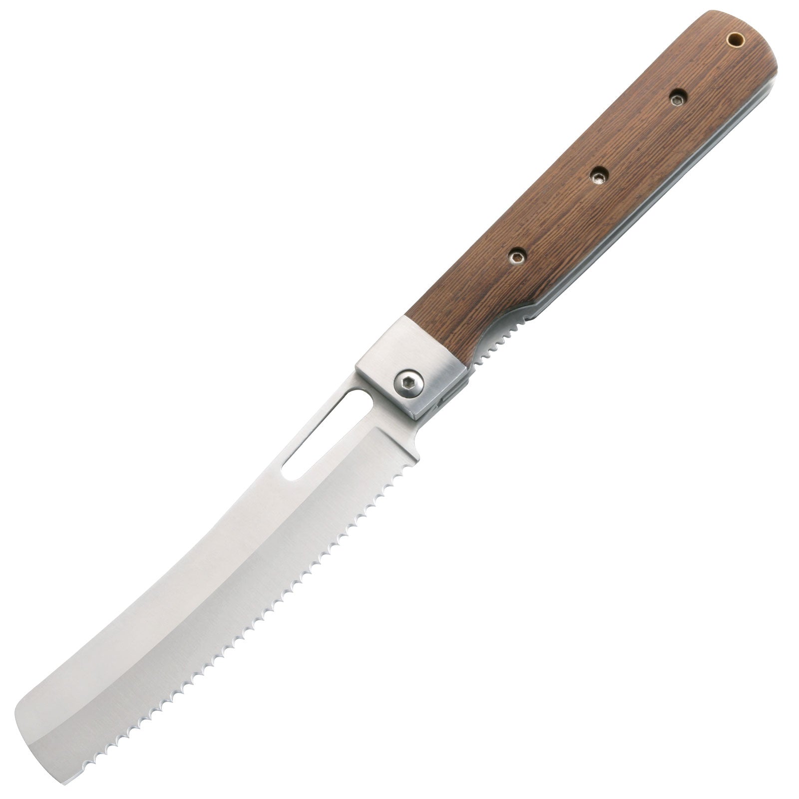 HERBERTZ Bread Knife - Camping Folding Knife Hunting Pocket Knife Serrated Wood
