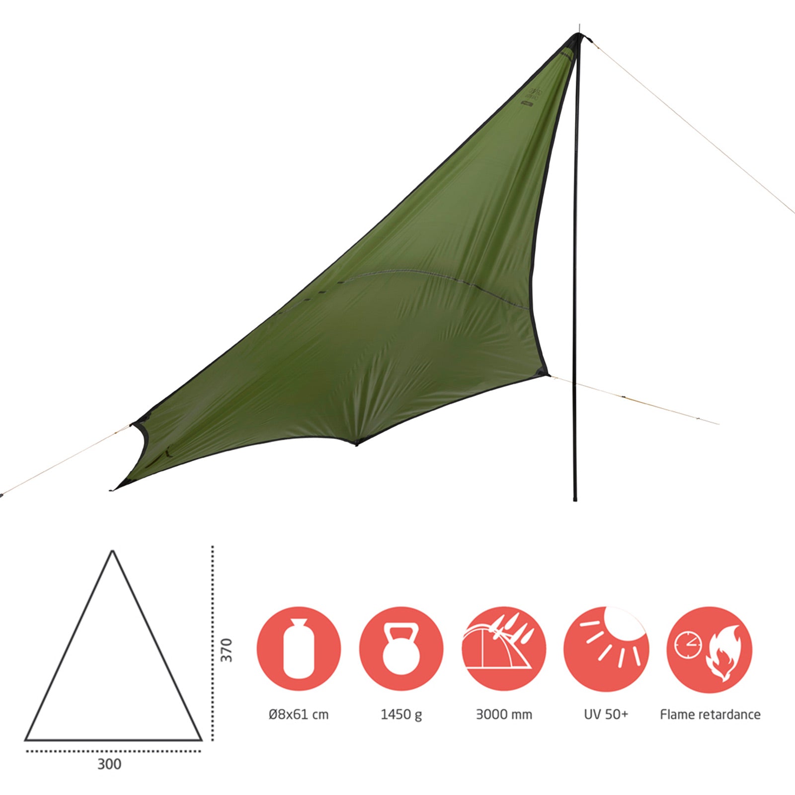 GRAND CANYON Tarp Zuni Ray Sun Shade Tente de camping avant UV50 Imperméable 3x3,7 m