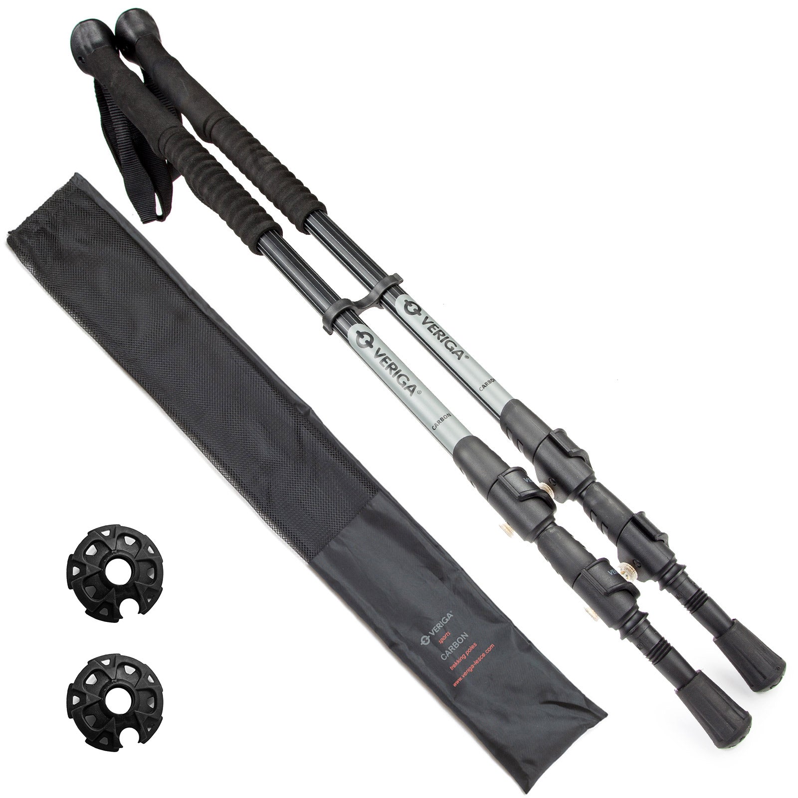 VERIGA Teleskop Trekkingstöcke Nordic Walking Wander Stöcke 69-135cm 100% Carbon