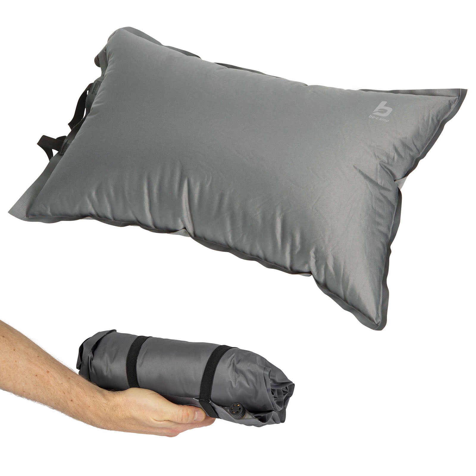 BO-CAMP Reise Kopf Nacken Kissen Camping Outdoor - selbstaufblasend 12cm leicht