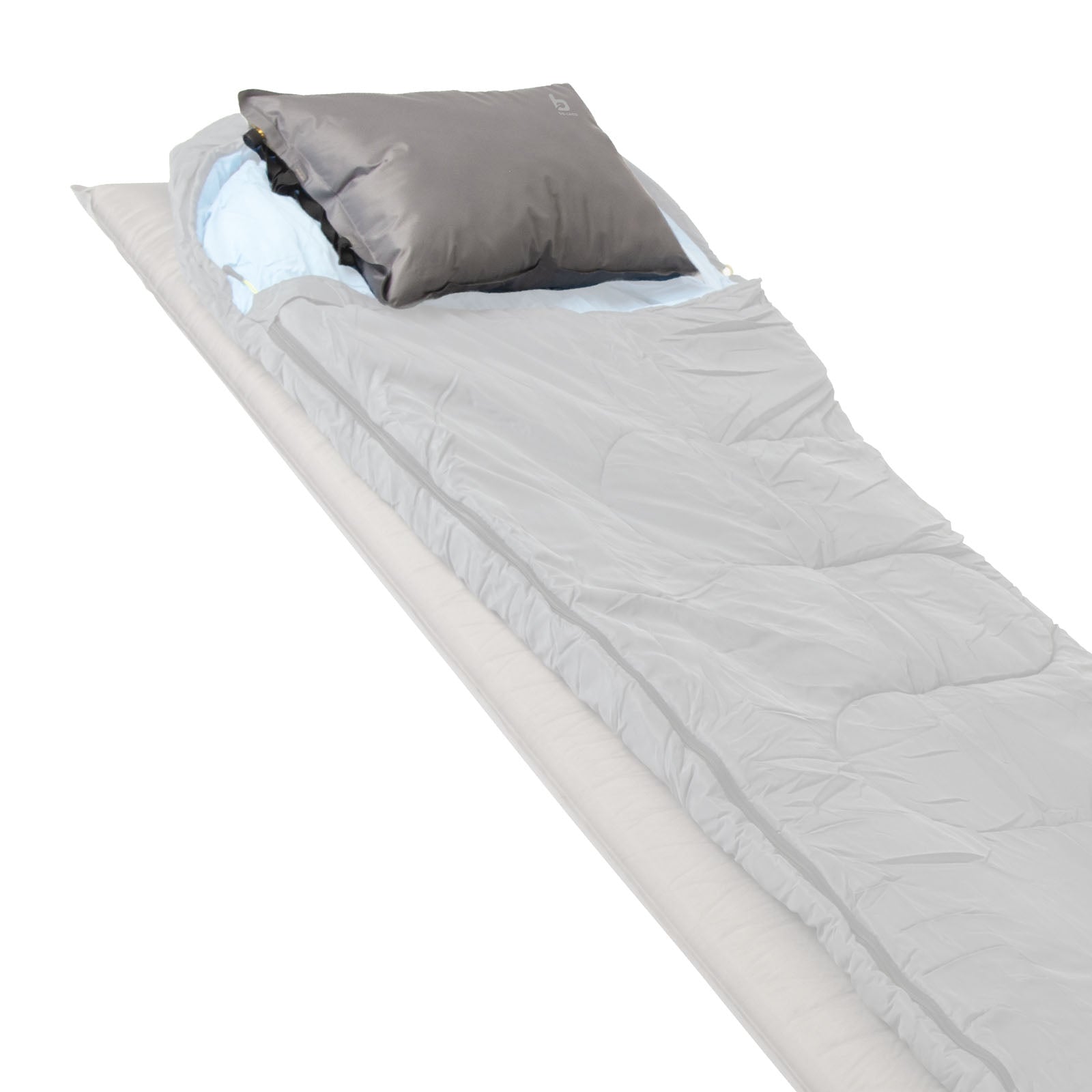 BO-CAMP Reis- en nekkussen voor op de camping en buiten - zelfopblaasbaar, 12 cm, lichtgewicht