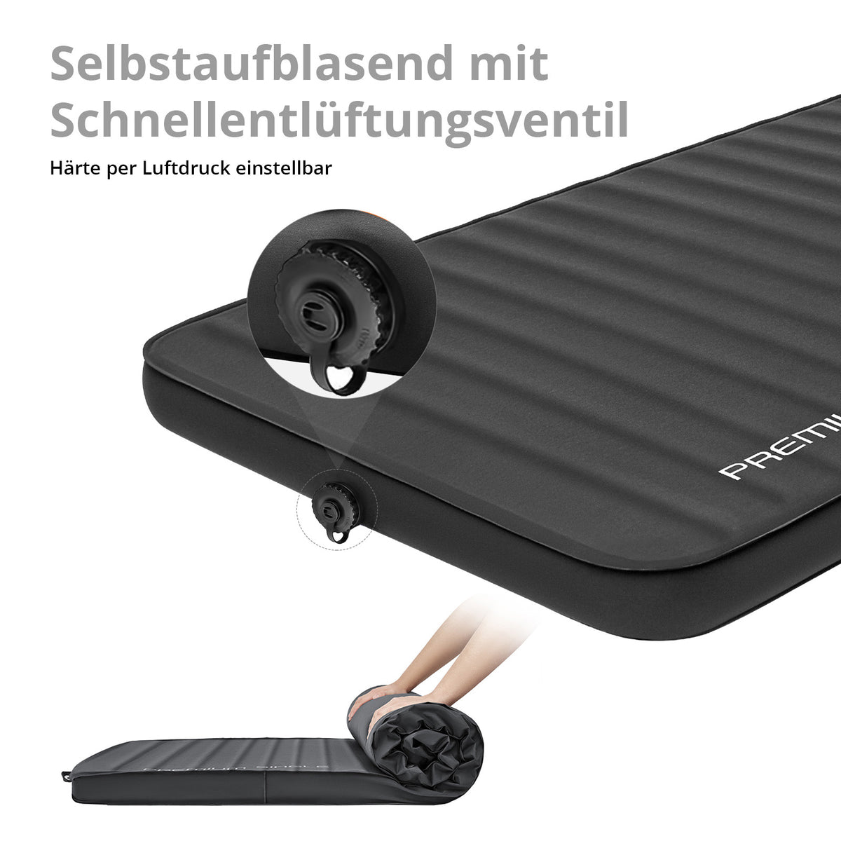KINGCAMP Luftbett Premium Single Isomatte Selbstaufblasend Camping Bett 7,5 cm
