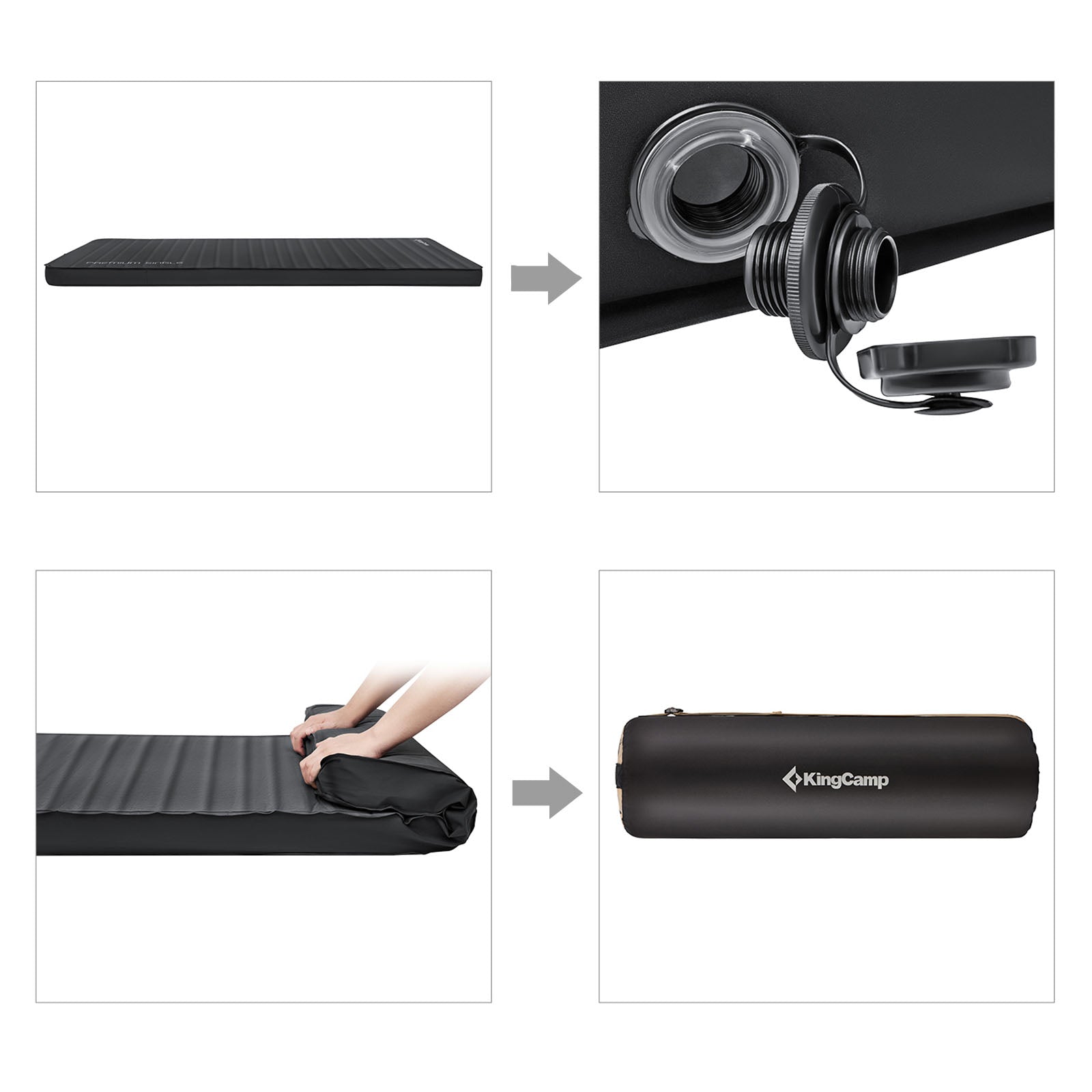 Matelas de couchage simple autogonflant KINGCAMP Airbed Premium 7,5 cm