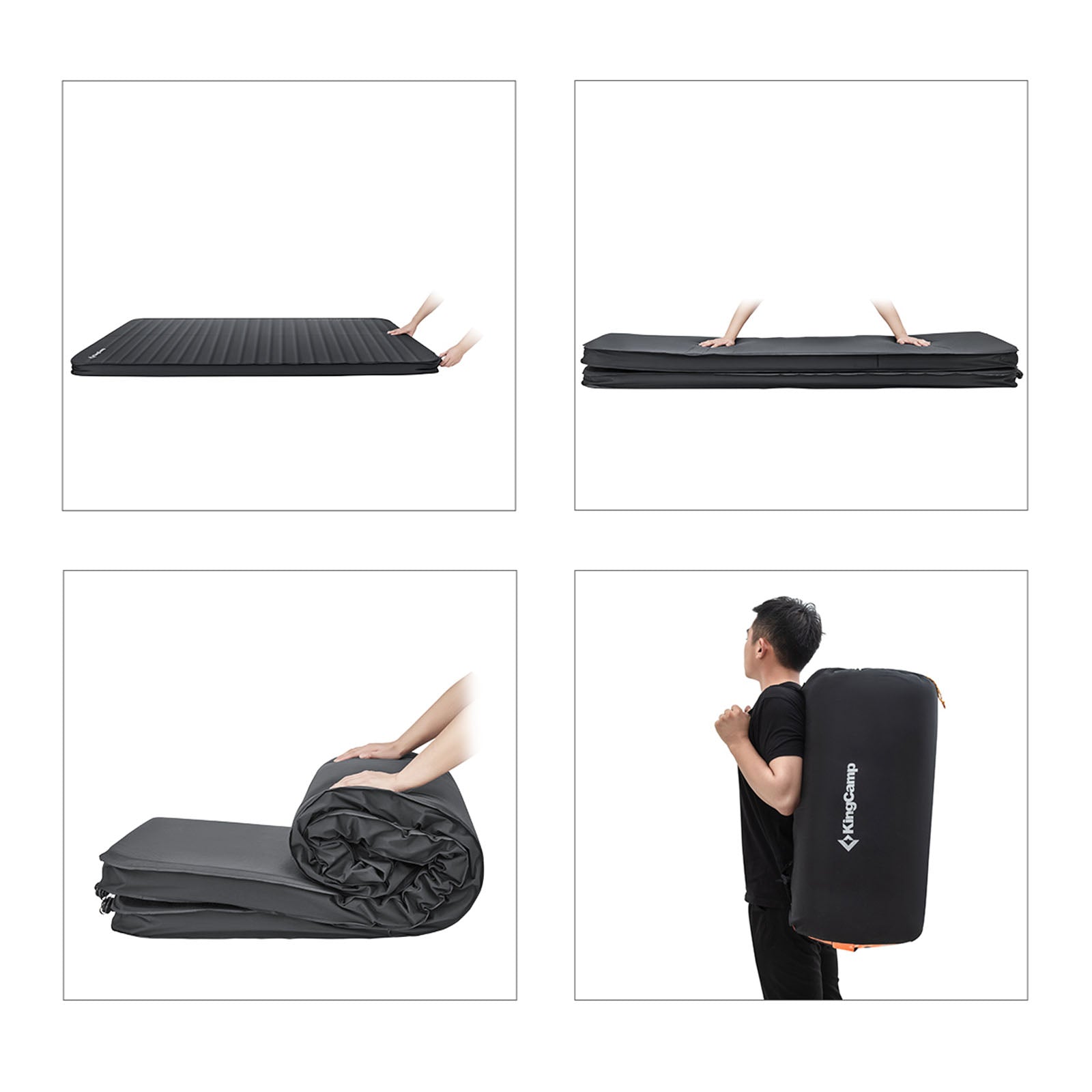 Matelas gonflable KINGCAMP Premium Double, matelas de camping autogonflant, 7,5 cm
