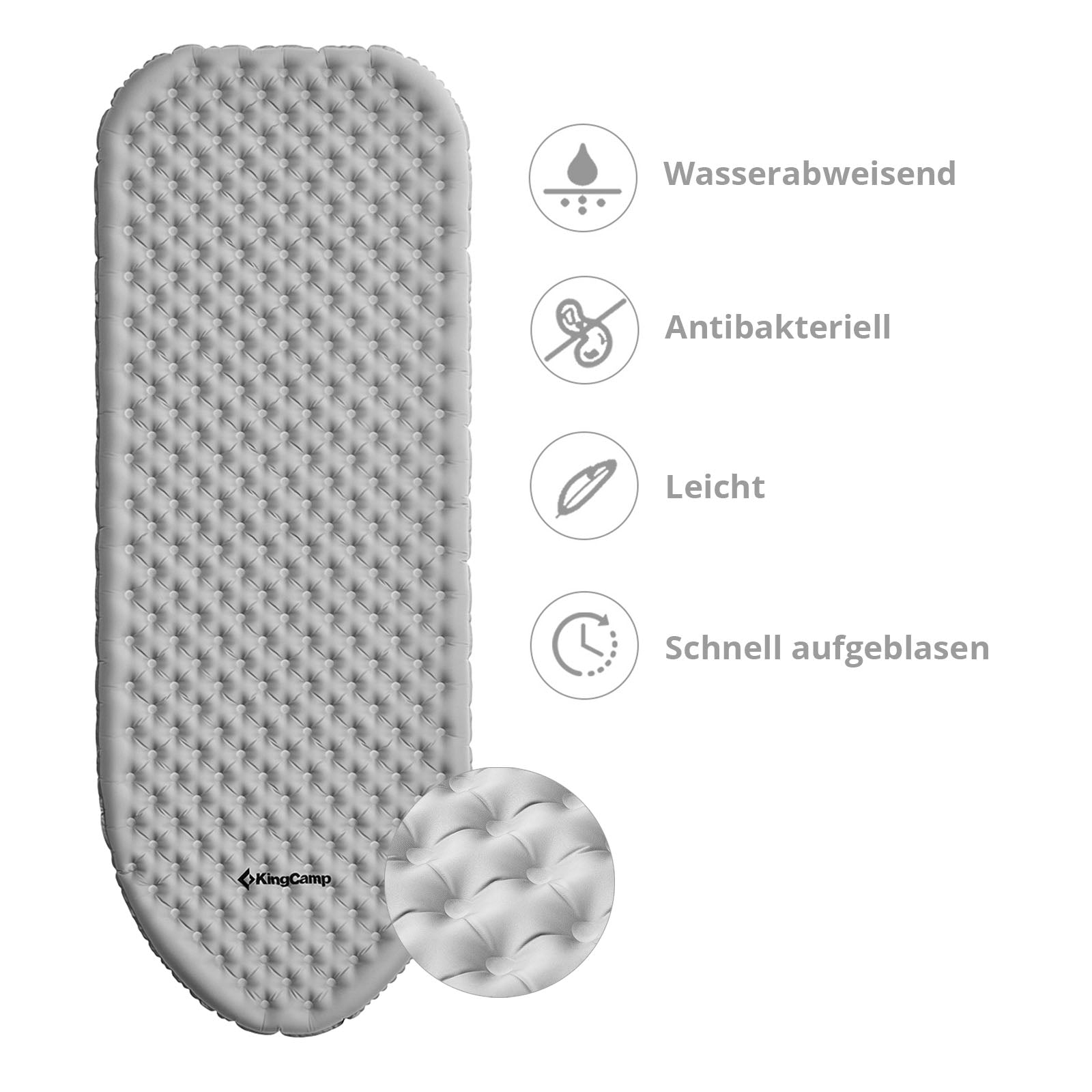 Matelas de couchage KINGCAMP Viborg 8.0 Trekking Camping Matelas pneumatique Léger 840 g
