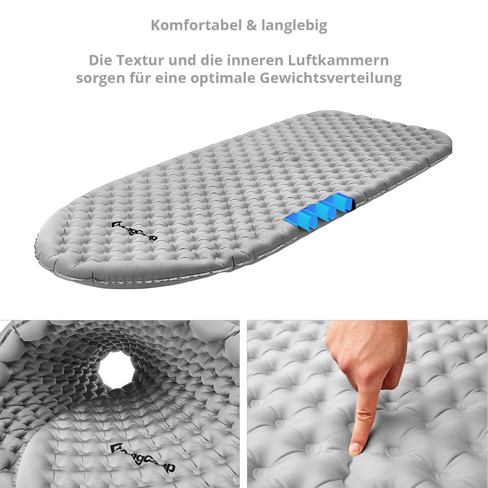Matelas de couchage KINGCAMP Viborg 8.0 Trekking Camping Matelas pneumatique Léger 840 g