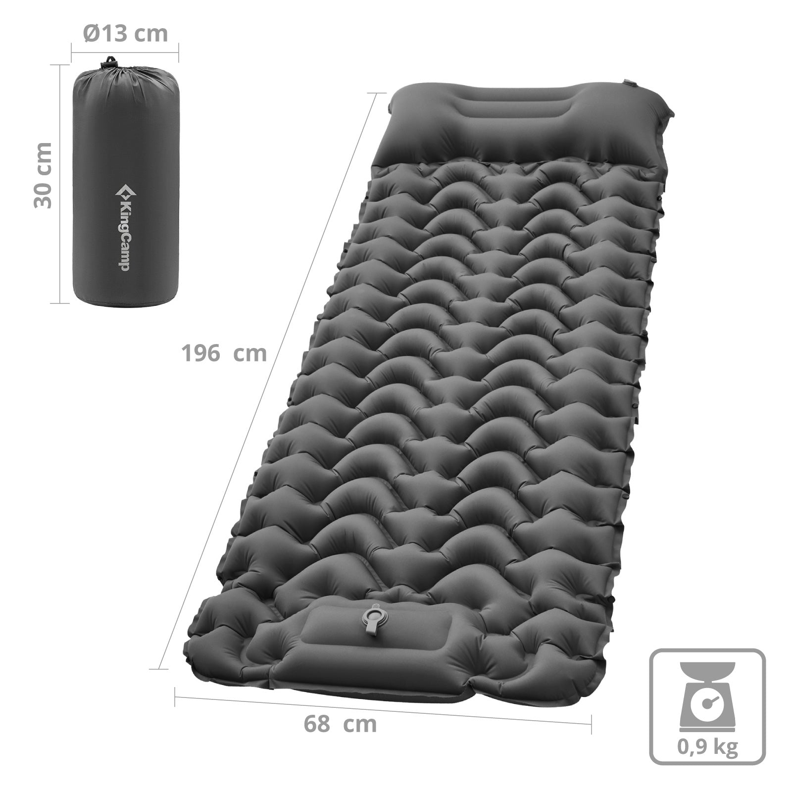 KINGCAMP Trekking Sleeping Mat Wildwood Camping Air Bed Thermo Mat Lightweight 0.9 kg