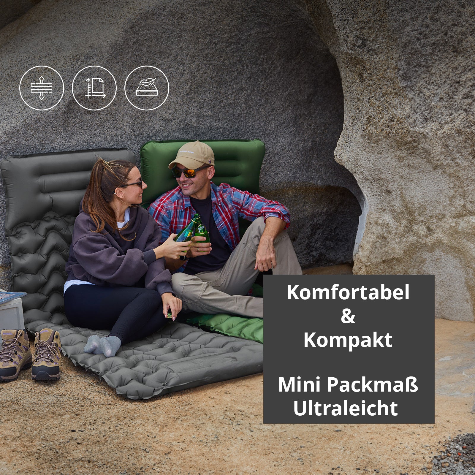 KINGCAMP Trekking Isomatte Wildwood Camping Luftbett Thermo Matte Leicht 0,9 kg
