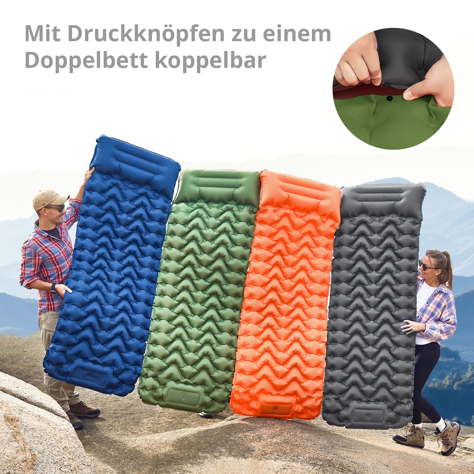 Matelas de couchage de trekking KINGCAMP Wildwood Camping Air Bed Thermo Mat léger 0,9 kg