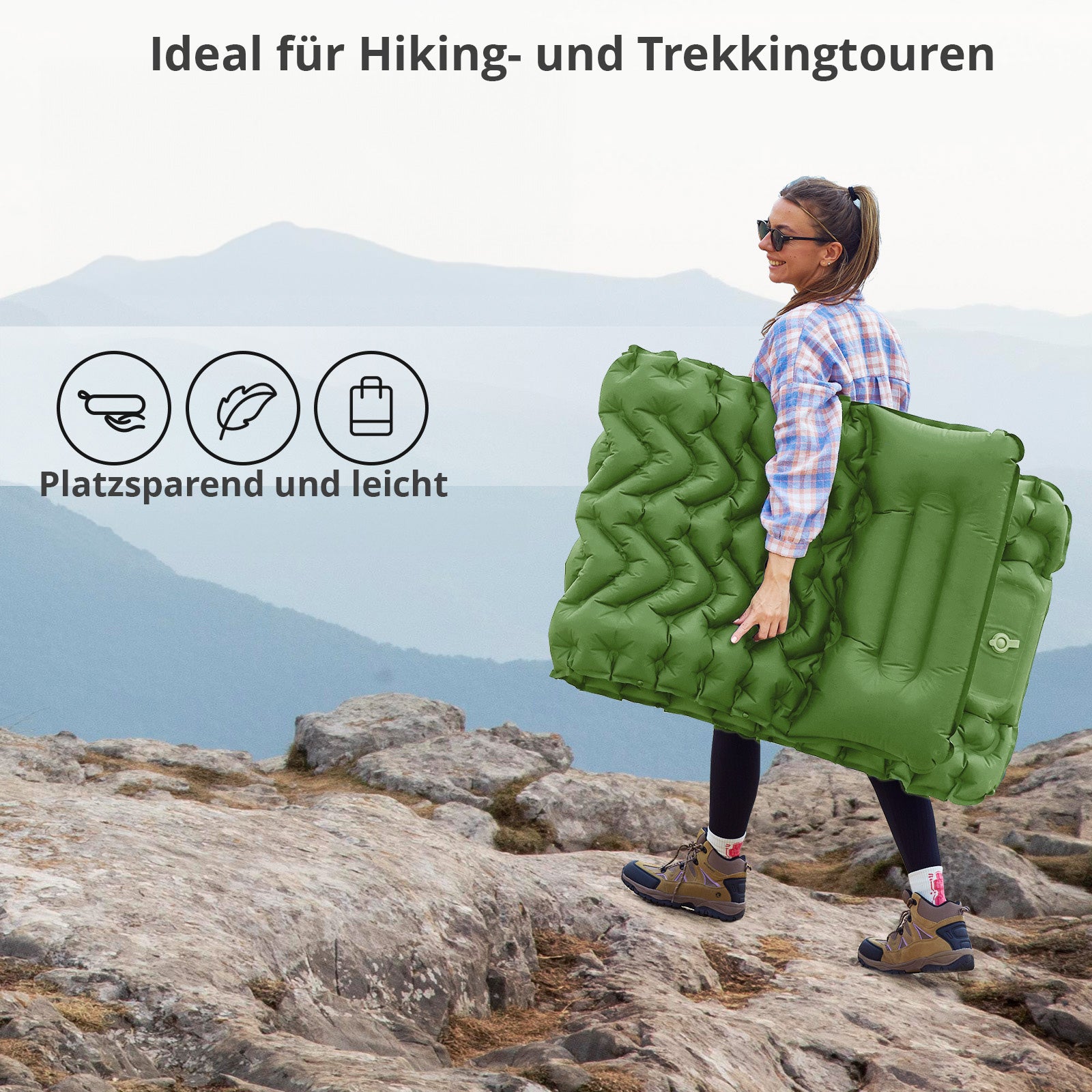KINGCAMP Trekking Isomatte Wildwood Camping Luftbett Thermo Matte Leicht 0,9 kg