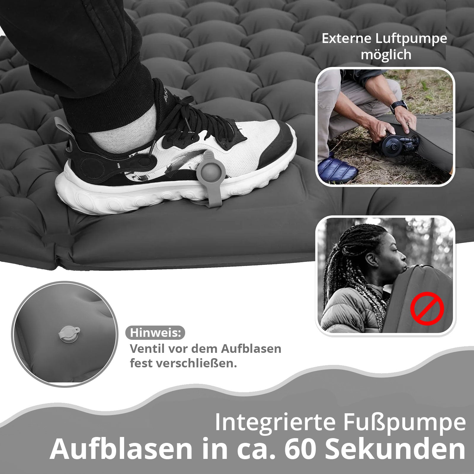 KINGCAMP Camping Luftbett Wildwood Double 2 Personen Doppel Isomatte 1,6 kg