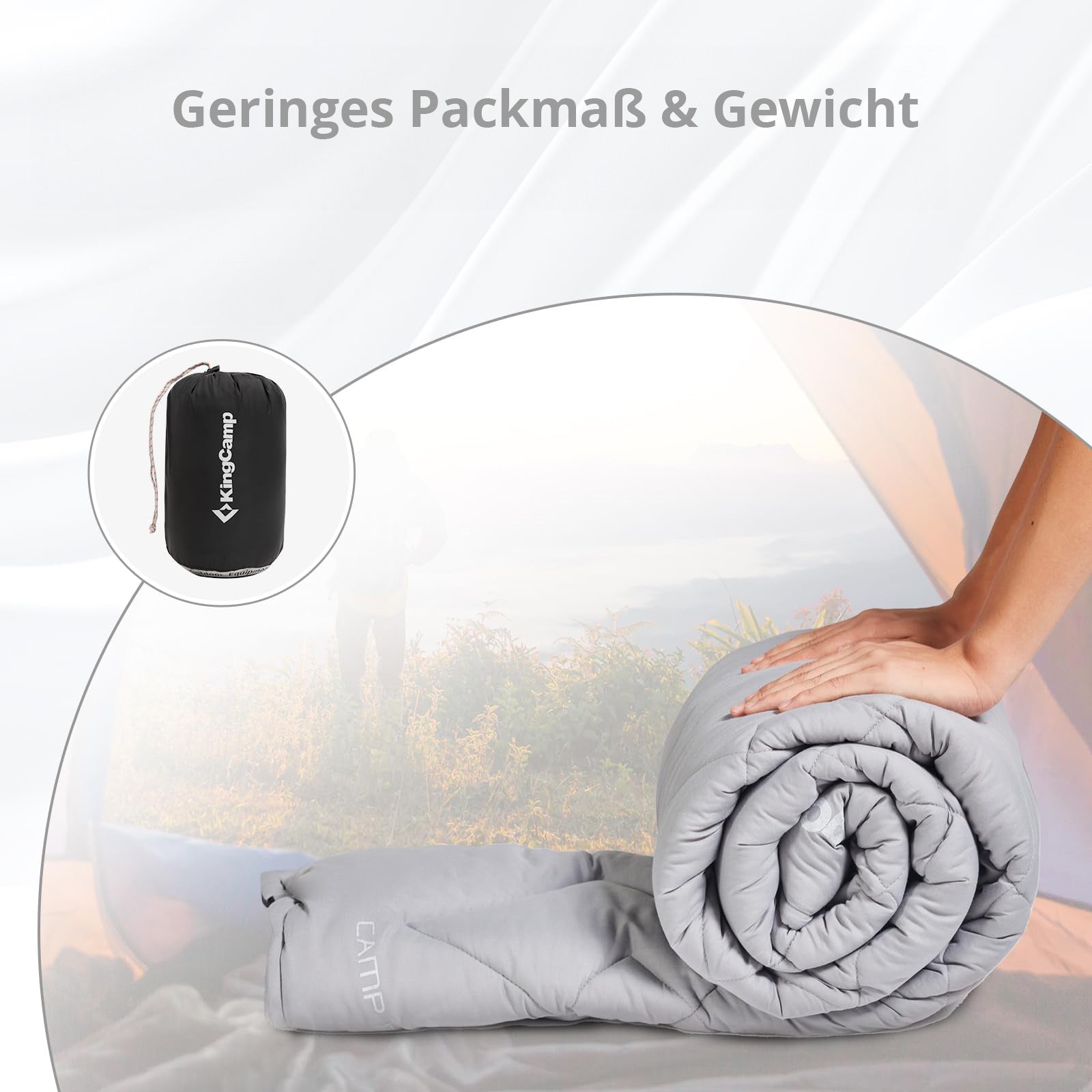 KINGCAMP Feldbettauflage Camp Pad M Camping Klappbett Bezug Decke 100% Baumwolle