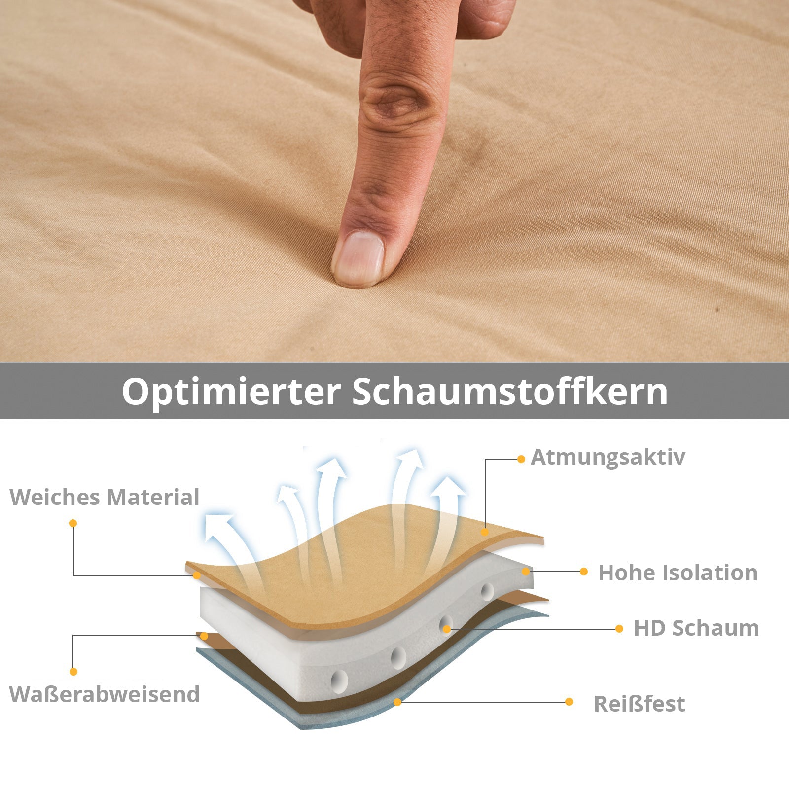 Matelas de couchage autogonflant de qualité supérieure pour camping KINGCAMP 7,5 cm