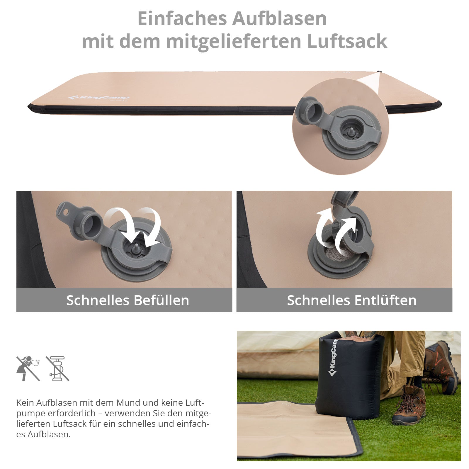 KINGCAMP Camping Luftbett Cloud Rest Isomatte Outdoor Matte TPU Leicht 1,9 kg