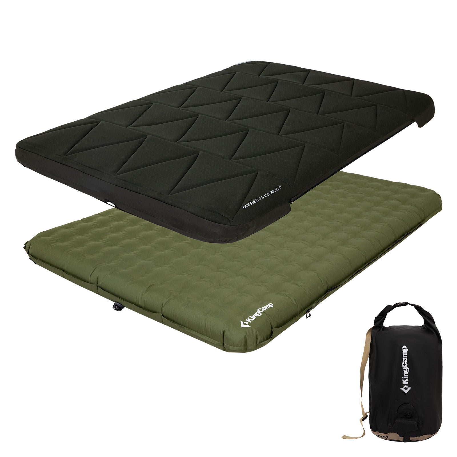 KINGCAMP Luftbett LuxeAir Double 2 Personen Camping Isomatte + Bezug 17 cm