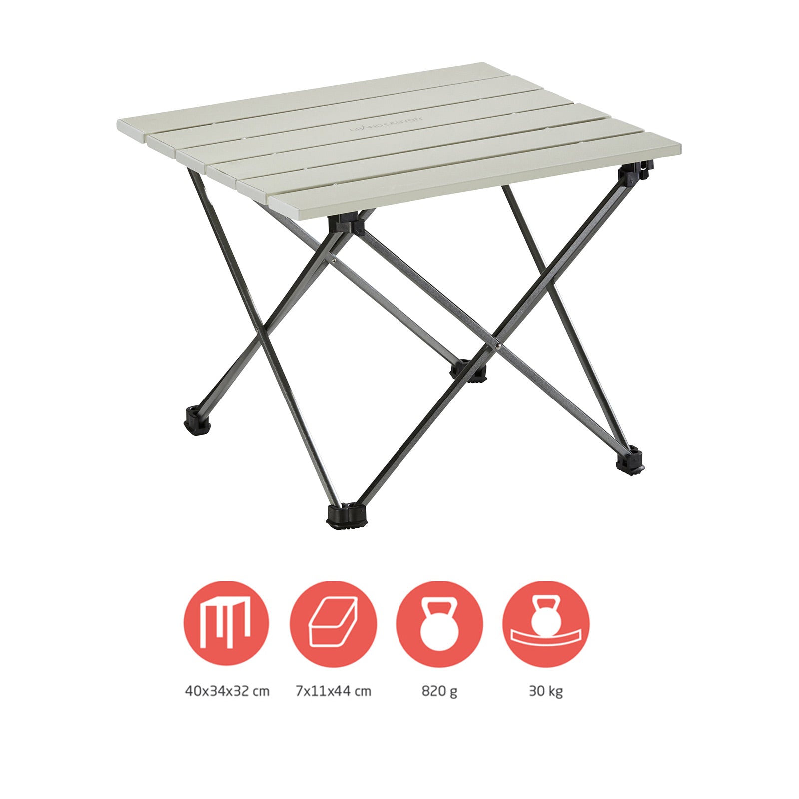 GRAND CANYON Tucket Mini Aluminum Rolling Table Camping Side Folding Table Lightweight Bivy
