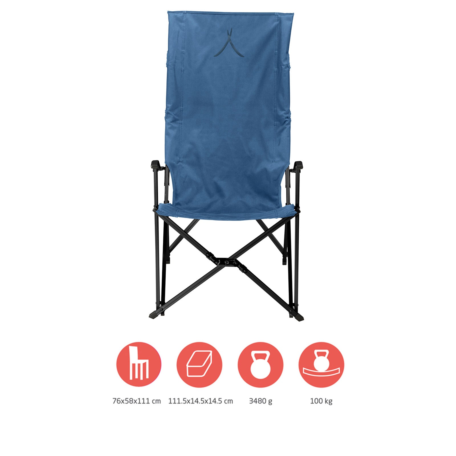 GRAND CANYON El Tovar chaise pliante de camping à dossier haut accoudoir extérieur aluminium 100 kg