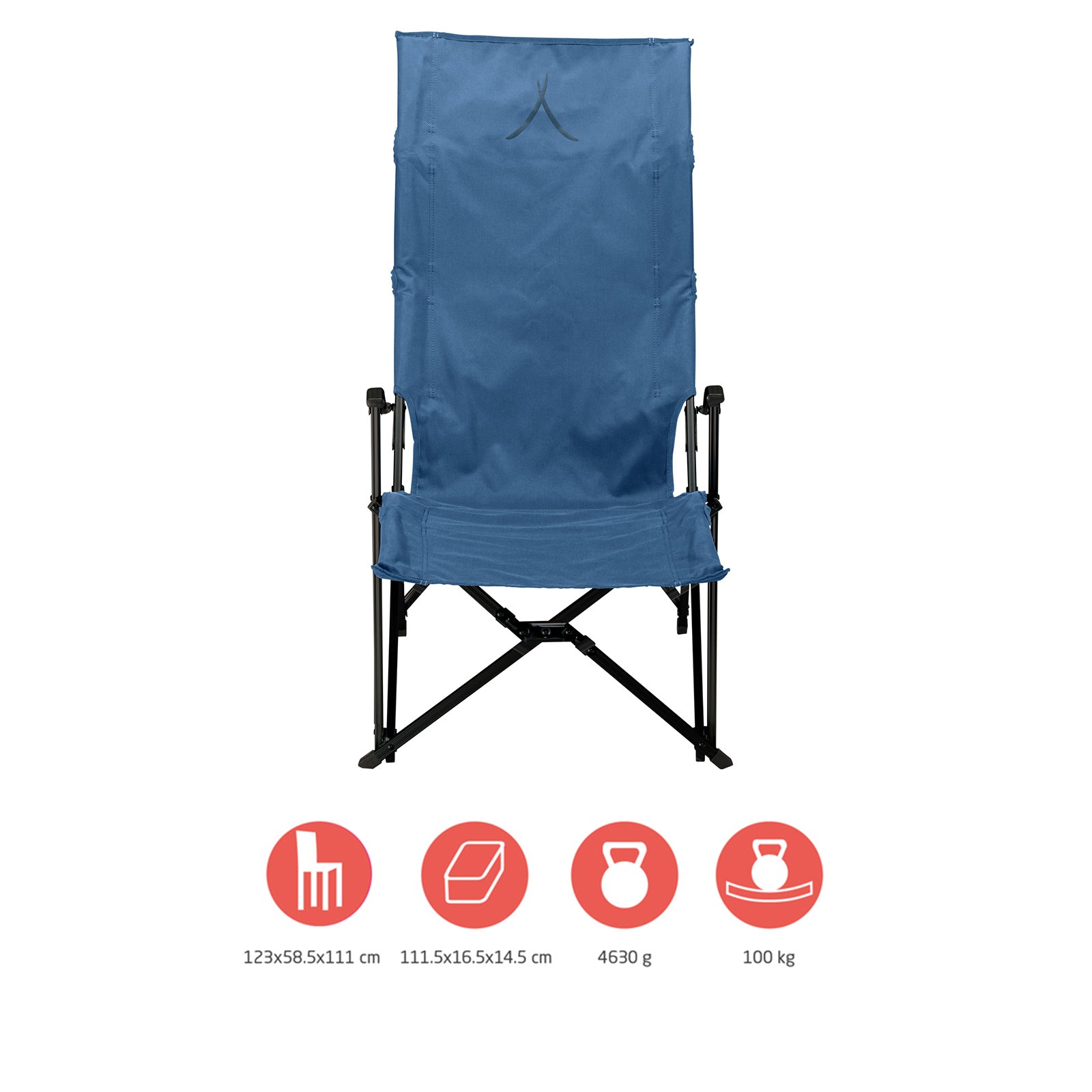 GRAND CANYON El Tovar chaise longue de camping pliante à dossier haut avec accoudoirs en aluminium 100 kg
