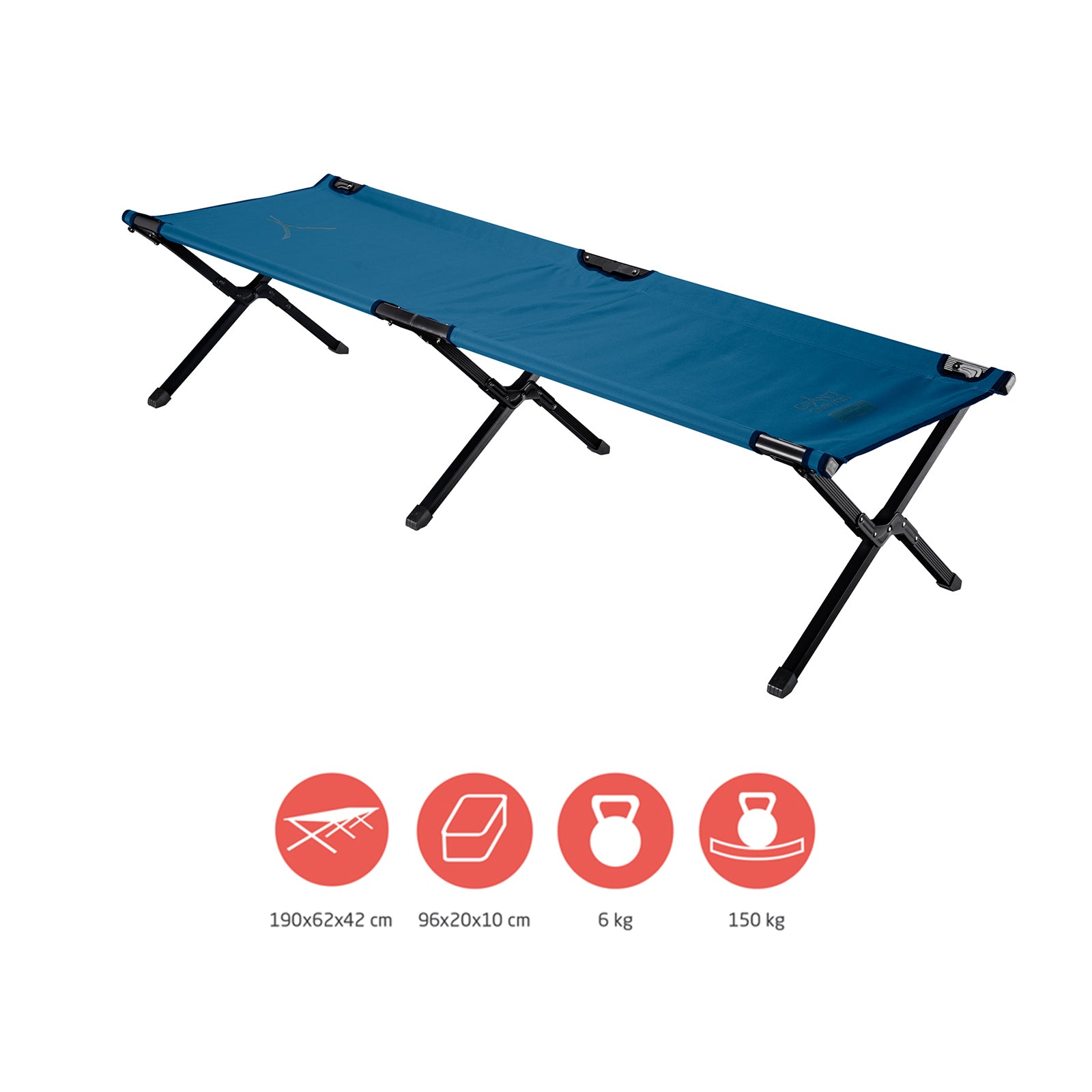 GRAND CANYON Alu camp bed Topaz M/L camping lounger guest folding bed large 150 kg