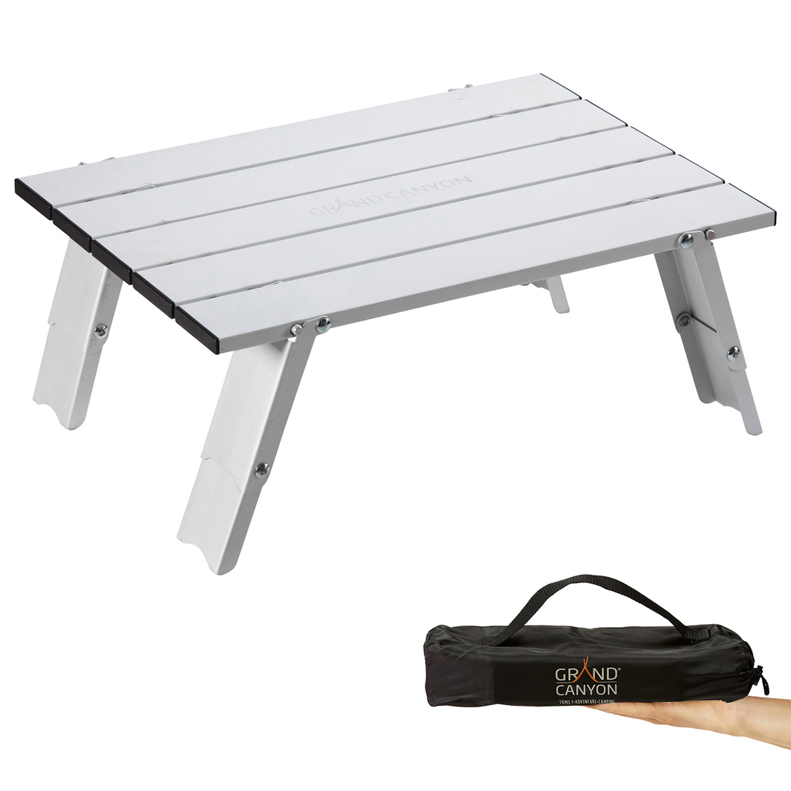 GRAND CANYON Tucket Micro Table pliante en aluminium pour pêche, bivouac, camping