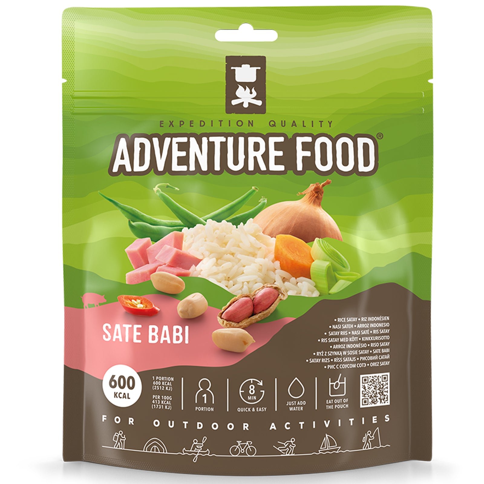 ADVENTURE FOOD Sate Babi - Outdoor Mahlzeit Trekking Essen Not Ration Nahrung