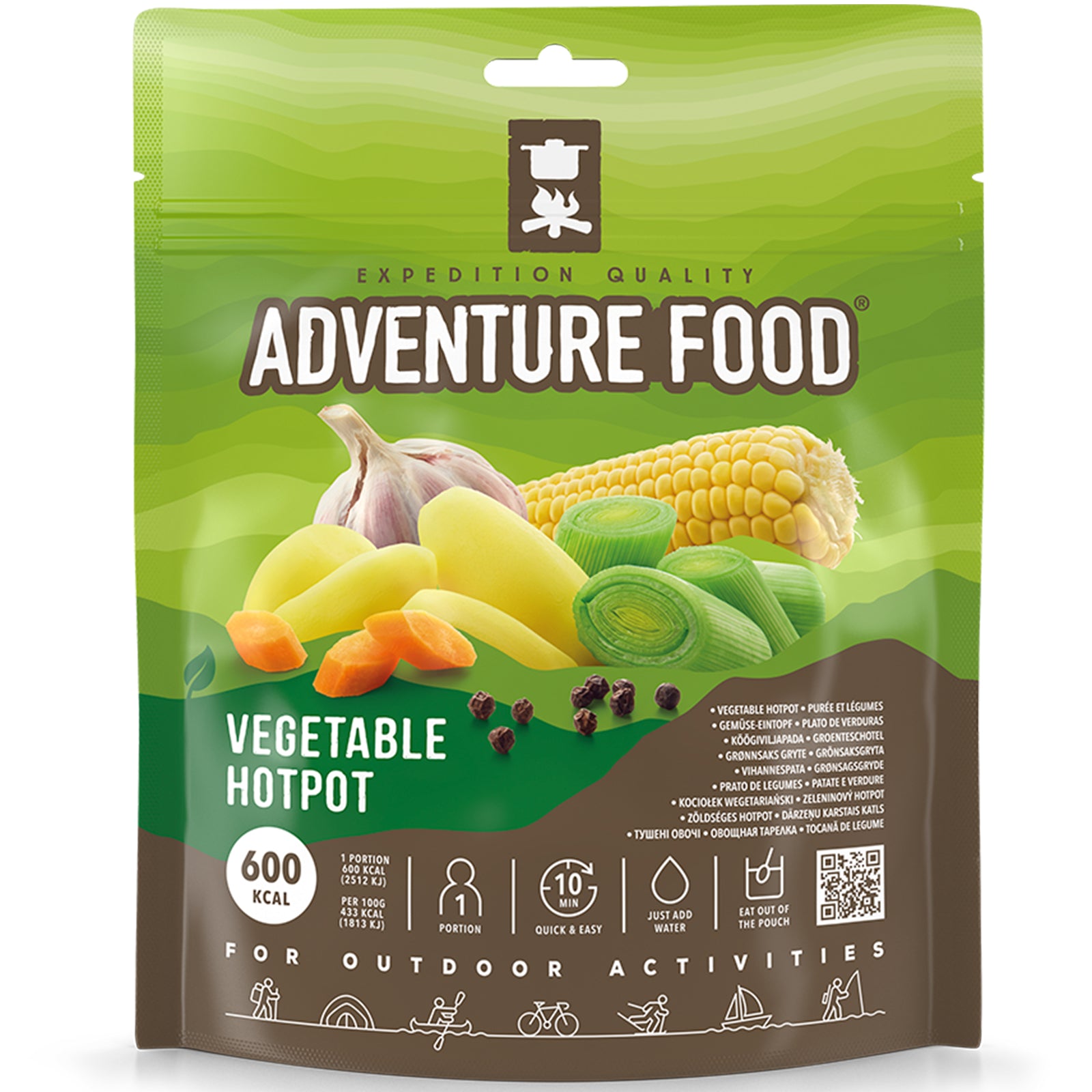 Nourriture d'aventure Ragoût de légumes Repas de randonnée Ration alimentaire en plein air Végétarien