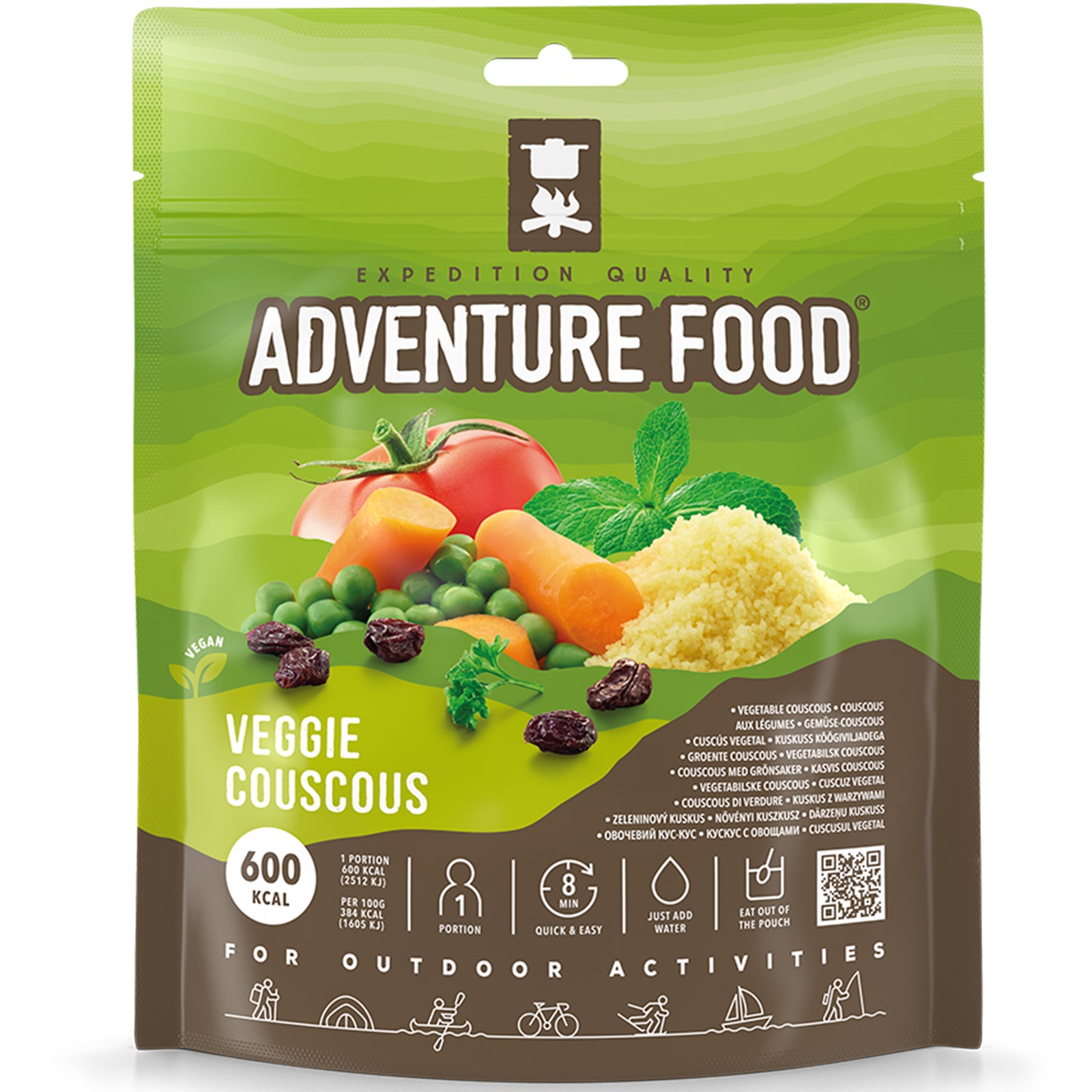 ADVENTURE FOOD Couscous Repas de randonnée Nourriture de plein air Nutrition Végétarien