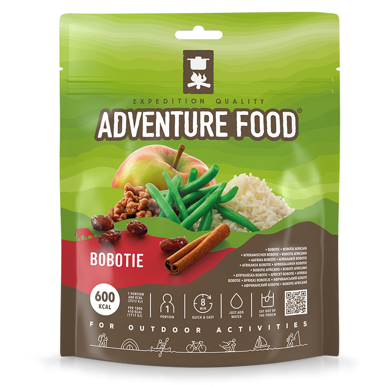 ADVENTURE FOOD Bobotie Rind Fleisch Outdoor Mahlzeit Trekking Essen Not Nahrung