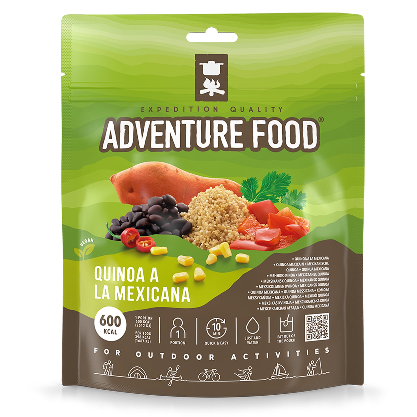 NOURRITURE D'AVENTURE Repas de plein air au quinoa Nourriture de randonnée Nourriture d'urgence Végétarien