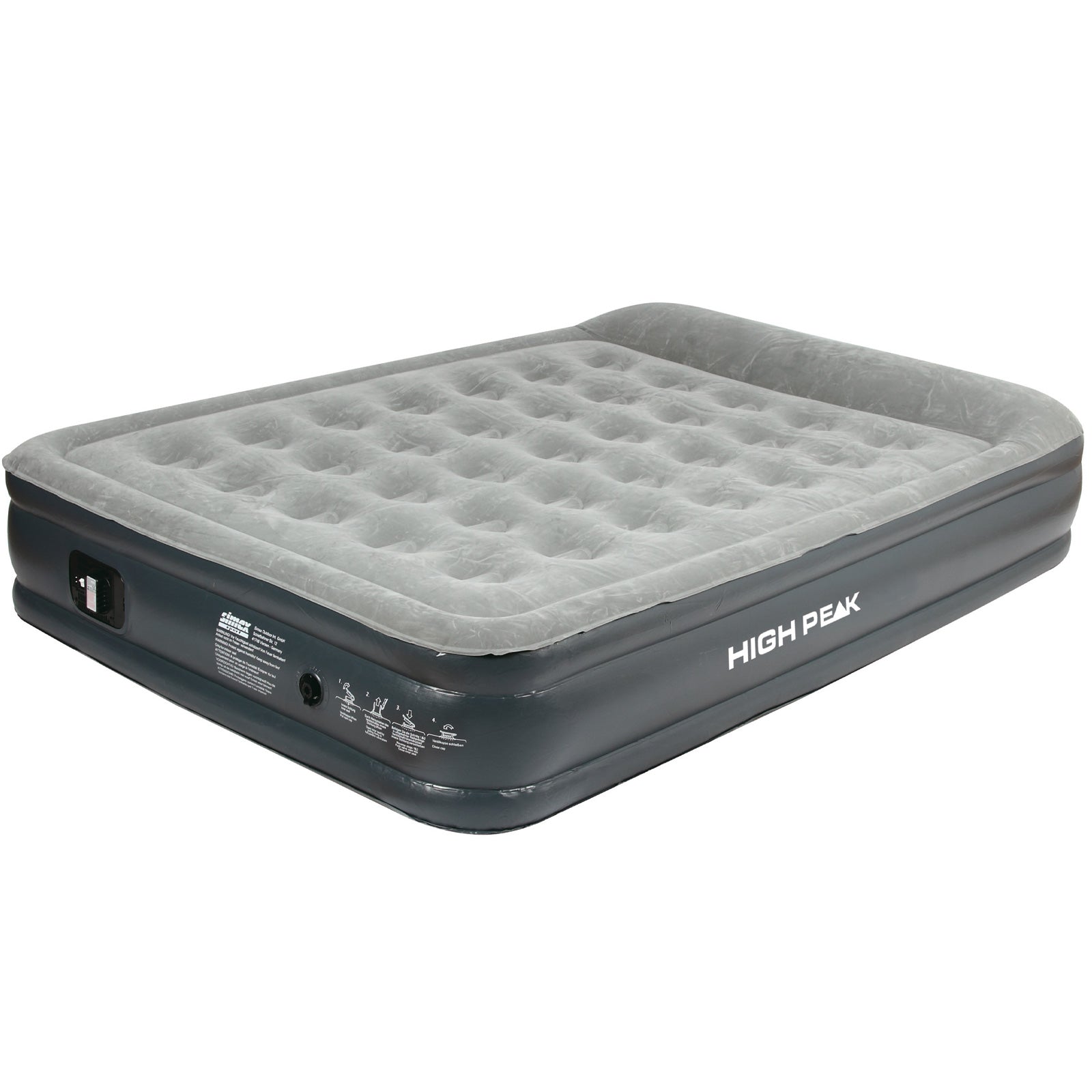 HIGH PEAK luchtbed Smooth Comfort Double luchtbed voor op de camping met elektrische pomp