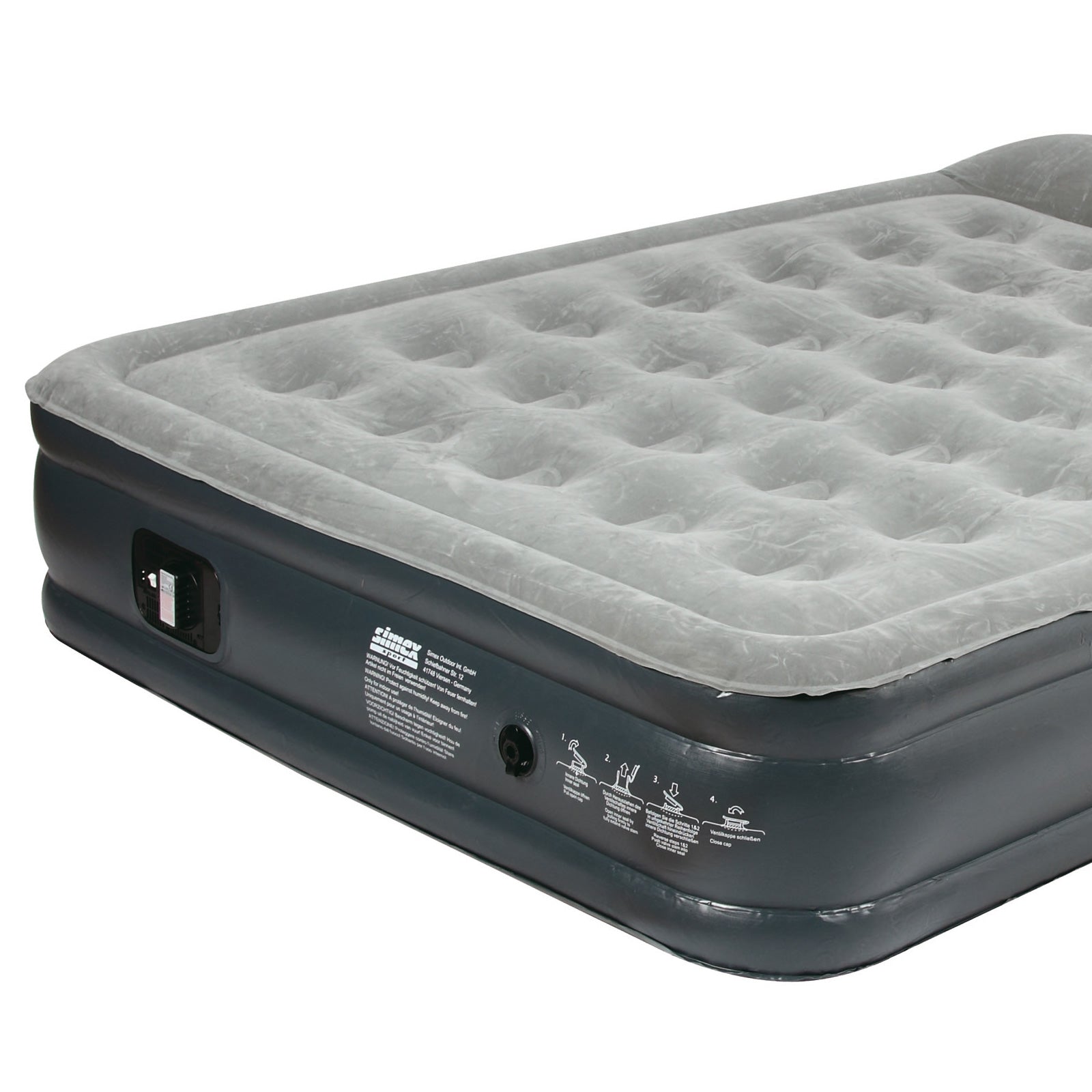 HIGH PEAK luchtbed Smooth Comfort Double luchtbed voor op de camping met elektrische pomp