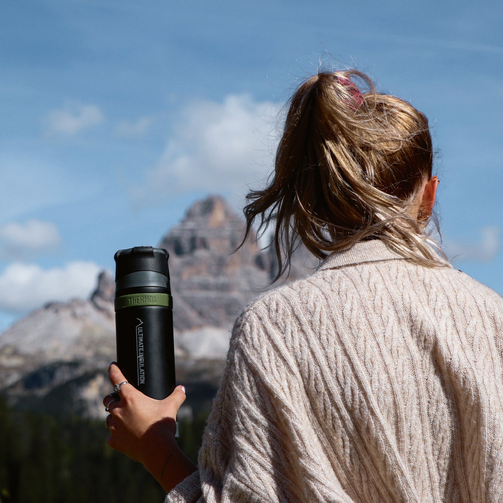 THERMOS Flasche Isolierflasche Mountain Weithals Drehverschluss Becher Leicht