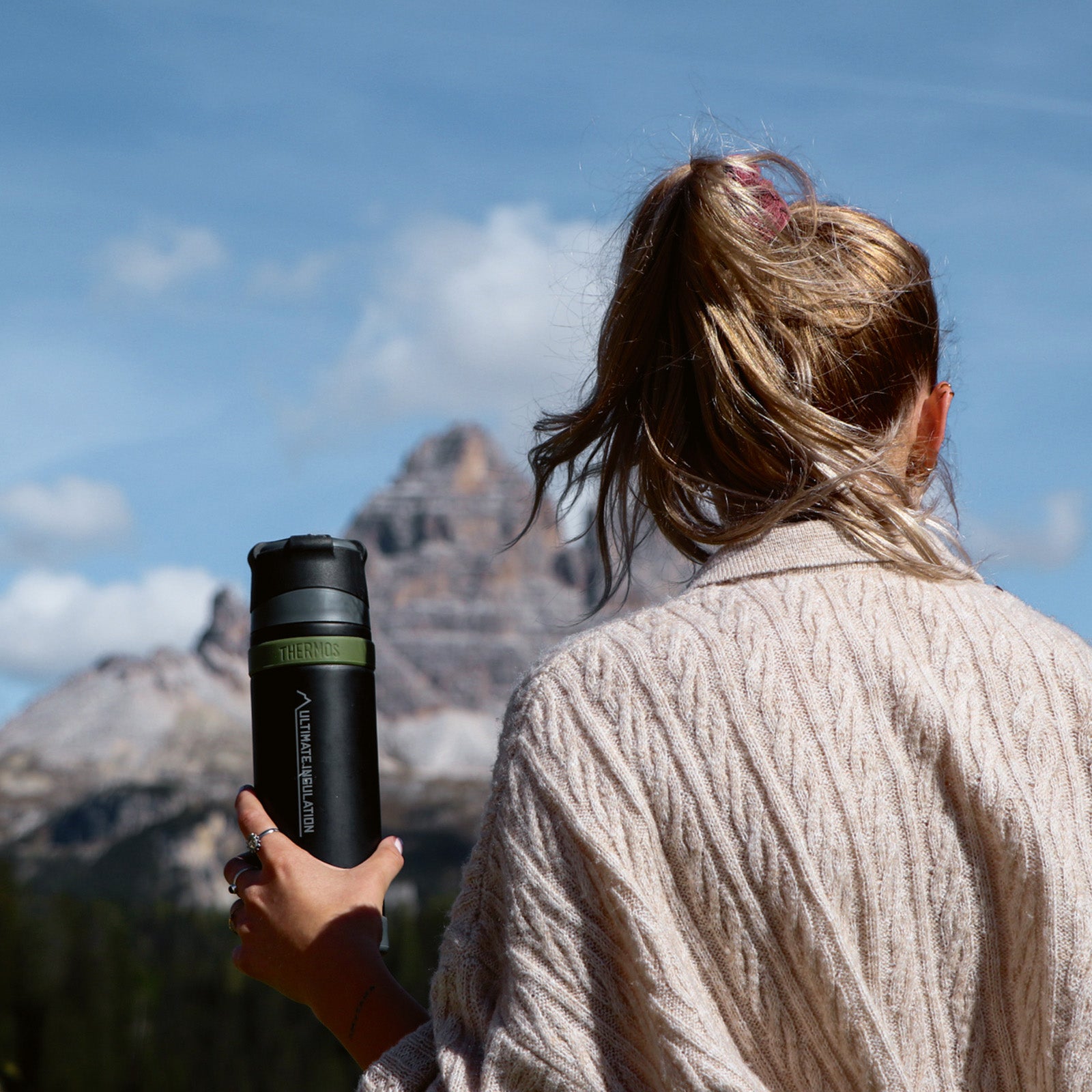 THERMOS Flasche Isolierflasche Mountain Weithals Drehverschluss Becher Leicht