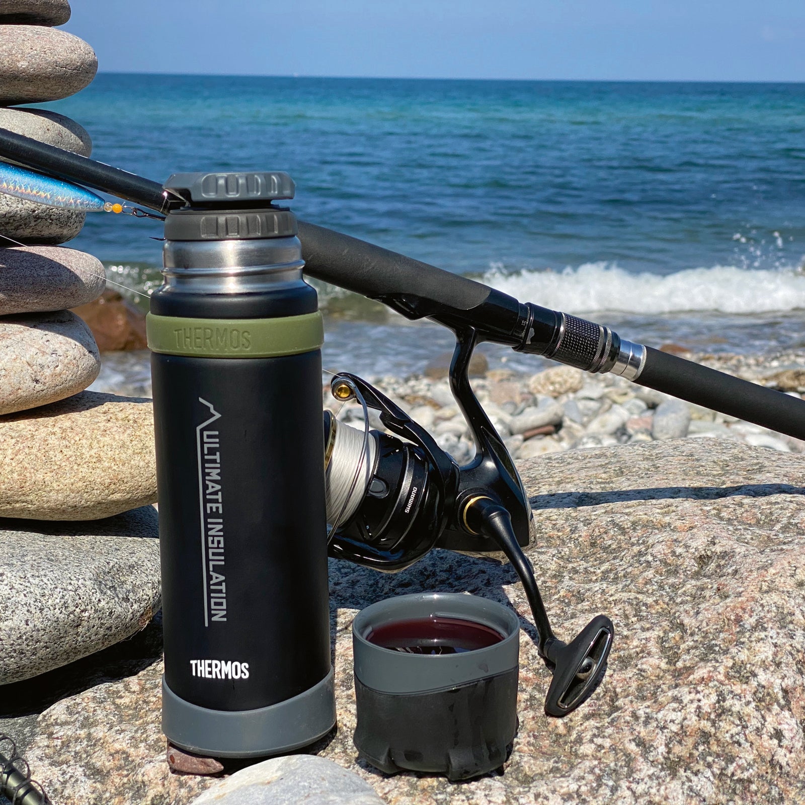 THERMOS Flasche Isolierflasche Mountain Weithals Drehverschluss Becher Leicht