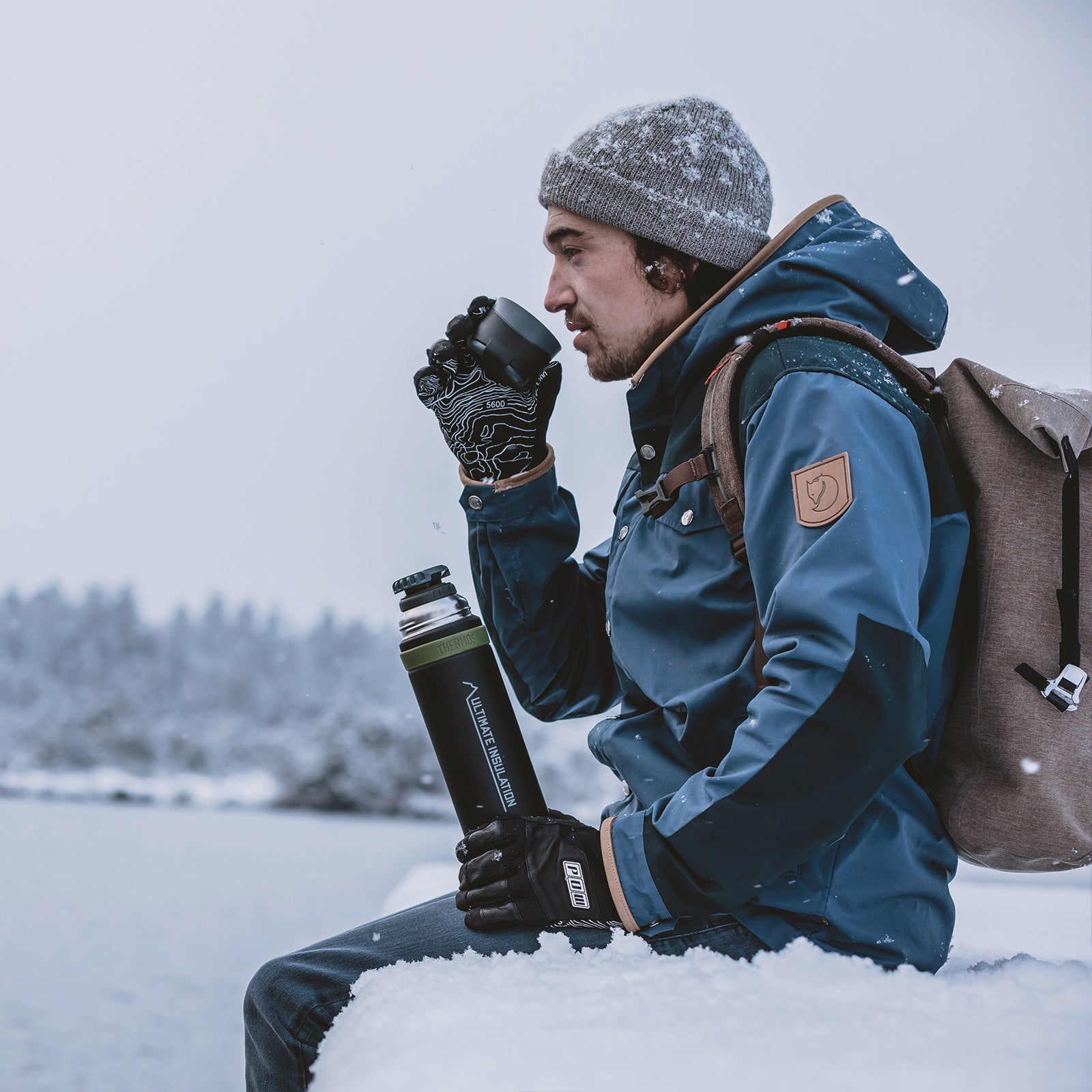 THERMOS Flasche Isolierflasche Mountain Weithals Drehverschluss Becher Leicht