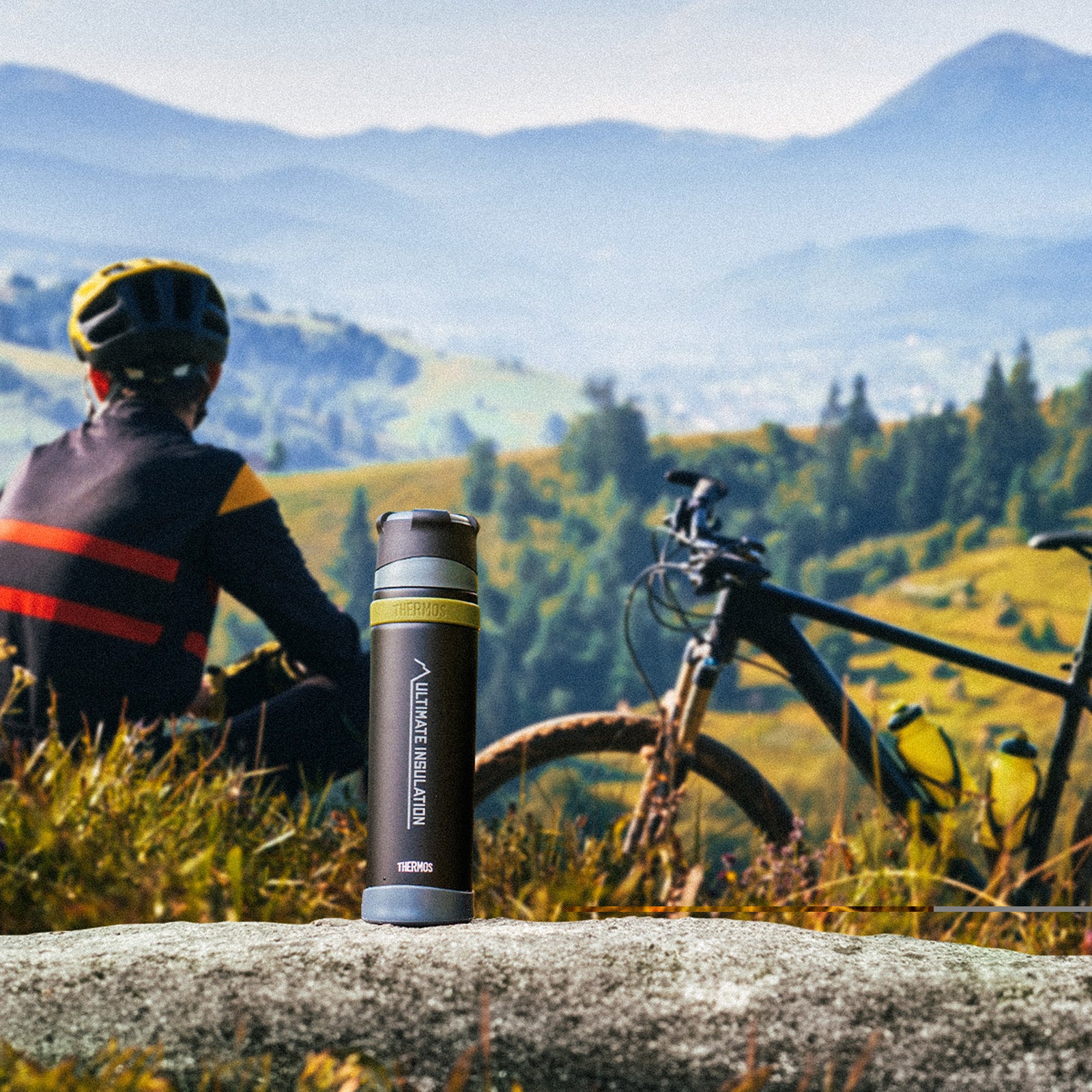 THERMOS Flasche Isolierflasche Mountain Weithals Drehverschluss Becher Leicht