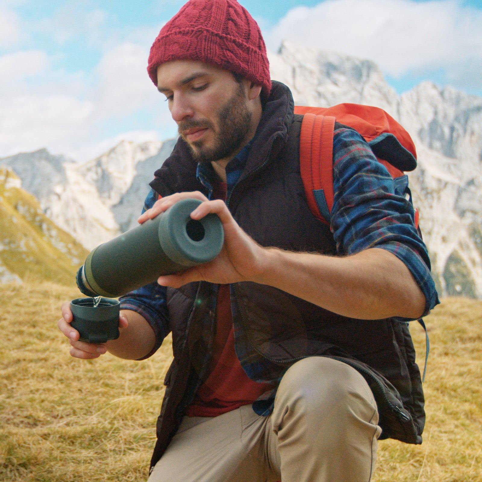 THERMOS Flasche Isolierflasche Mountain Weithals Drehverschluss Becher Leicht