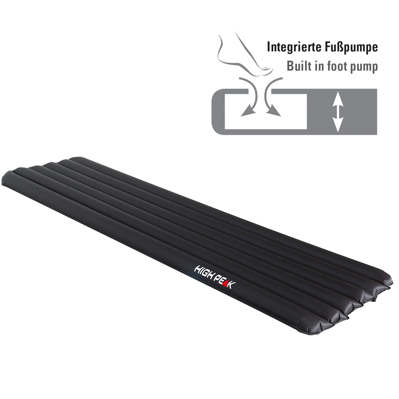Matelas gonflable de randonnée HIGH PEAK, matelas de camping, matelas isolant 800 g, pompe