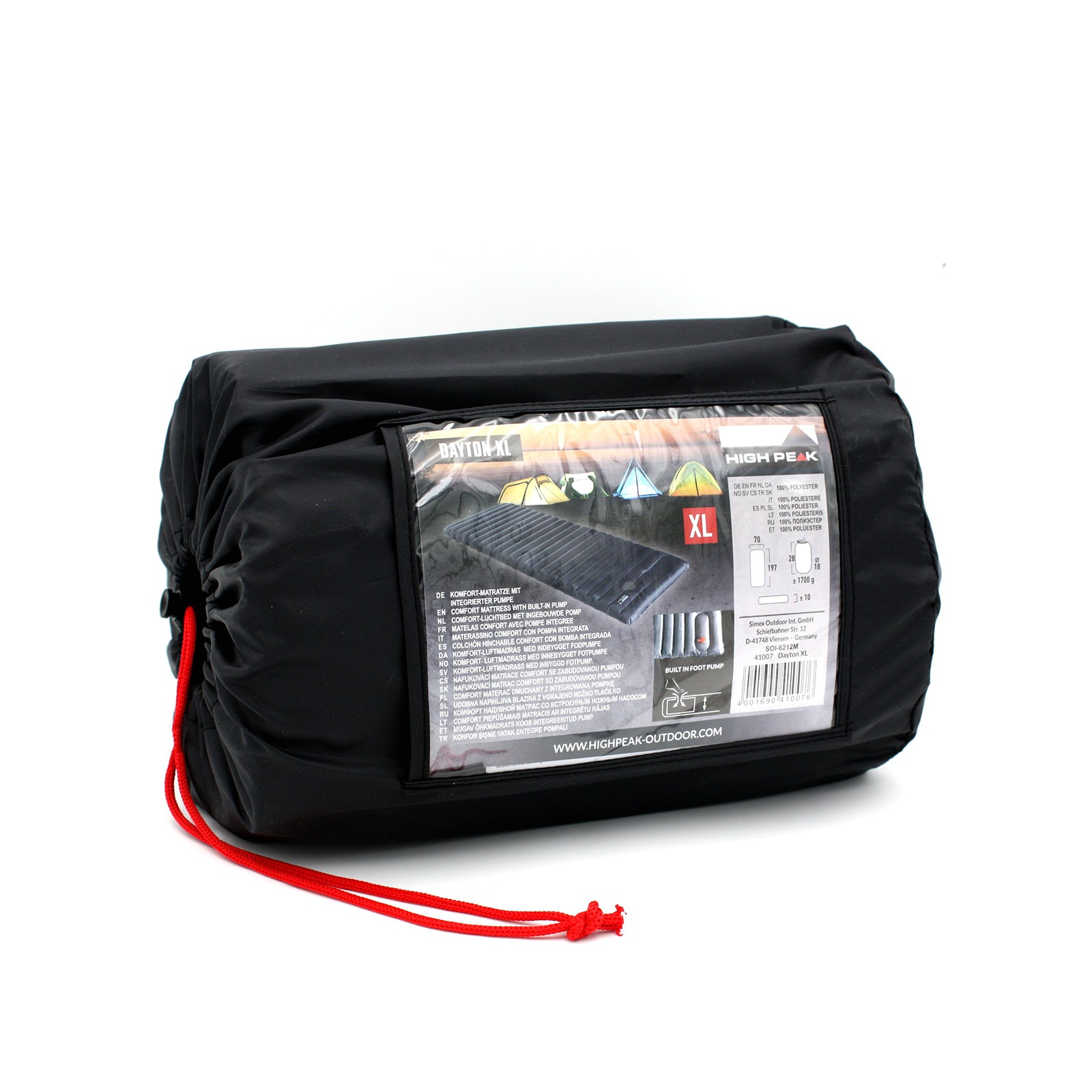 HIGH PEAK Isomatte Dayton XL Luftbett Luftmatratze mit Pumpe Breit&Lang Leicht