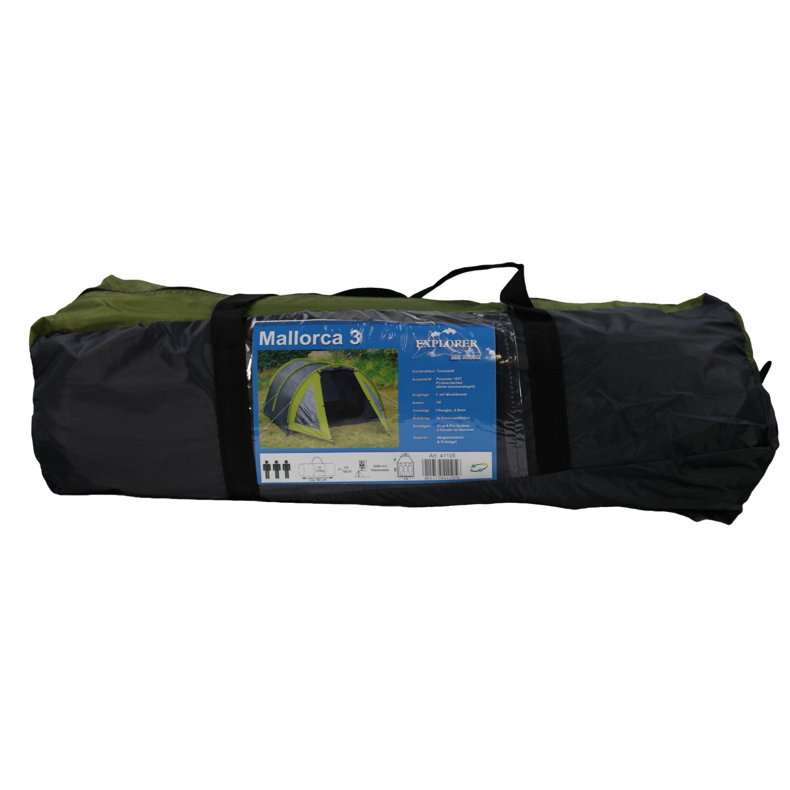 EXPLORER Tunnelzelt 2 3 Personen Zelt Iglu Campingzelt Familienzelt mit Vorraum