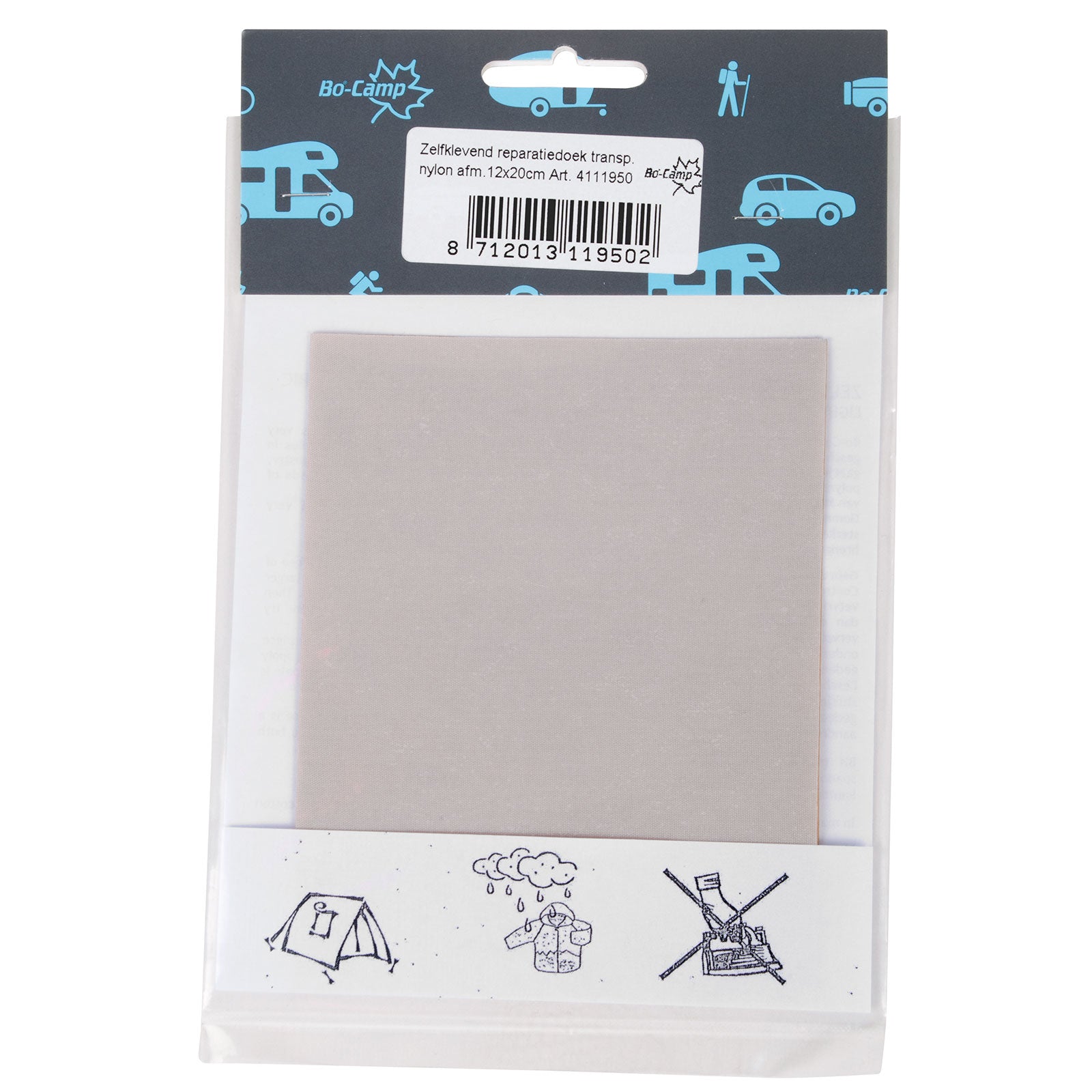 BO-CAMP Tent Repair Kit Nylon Tarp Patches Fabric Tape Repair Kit Self-Adhesive