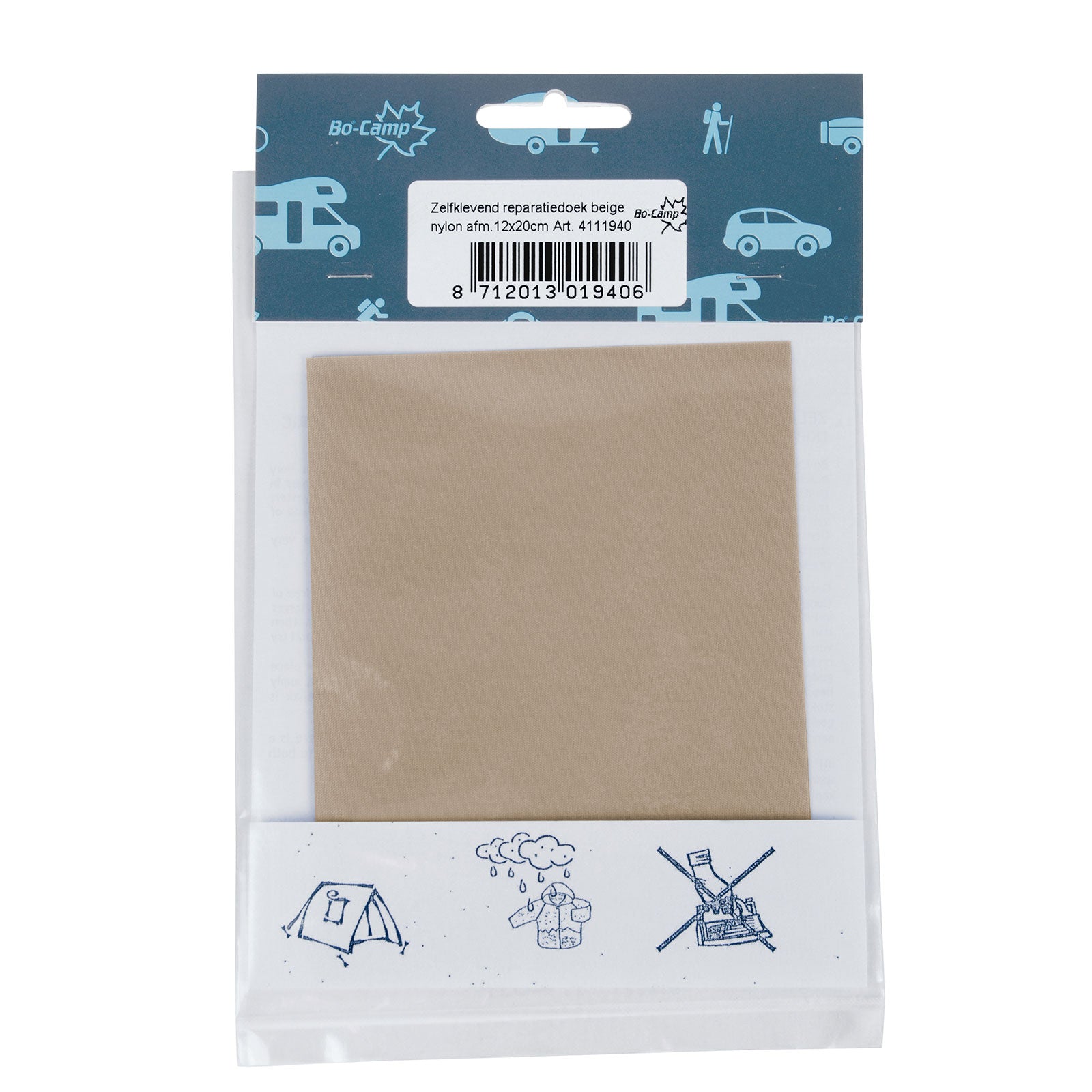 BO-CAMP Tent Repair Kit Nylon Tarp Patches Fabric Tape Repair Kit Self-Adhesive