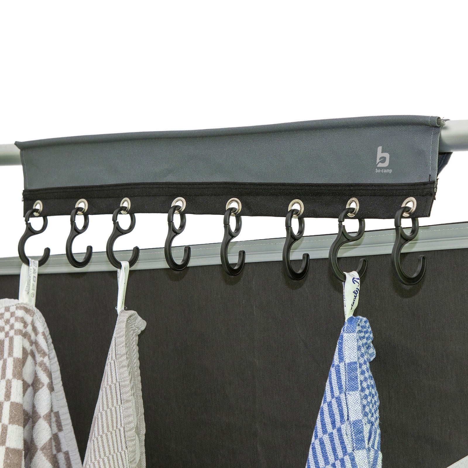 BO-CAMP Camping Garderobe Kleider Haken Leiste Wohnwagen Caravan Zelt Organizer