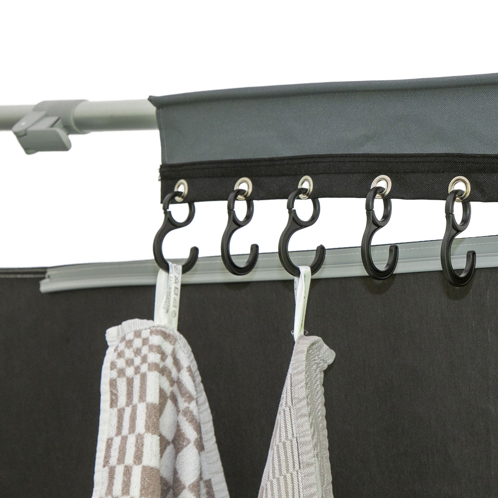 BO-CAMP Camping Garderobe Kleider Haken Leiste Wohnwagen Caravan Zelt Organizer