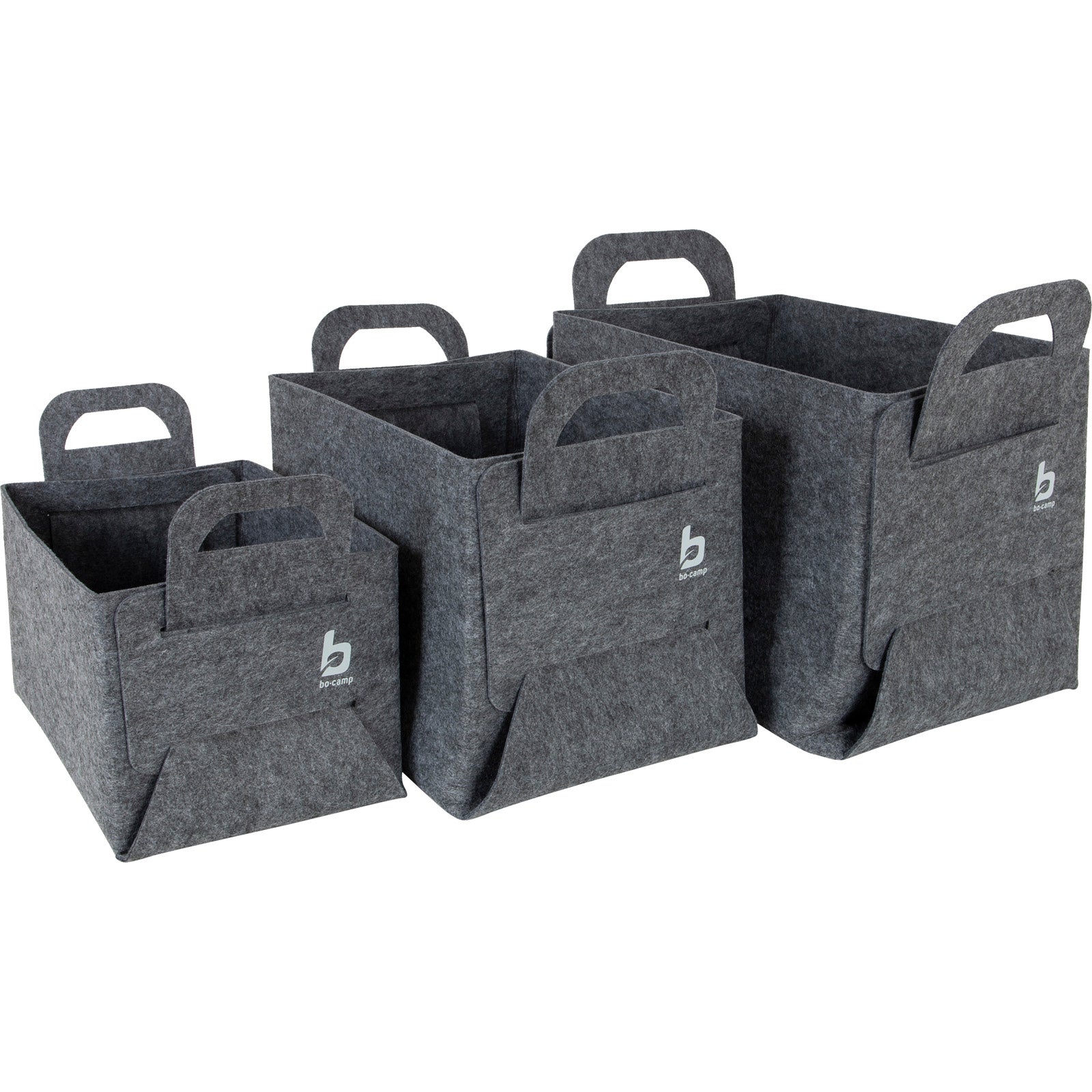 BO-CAMP Camping Felt Basket Set of 3 Barnsburry Folding Basket Organizer Storage Box