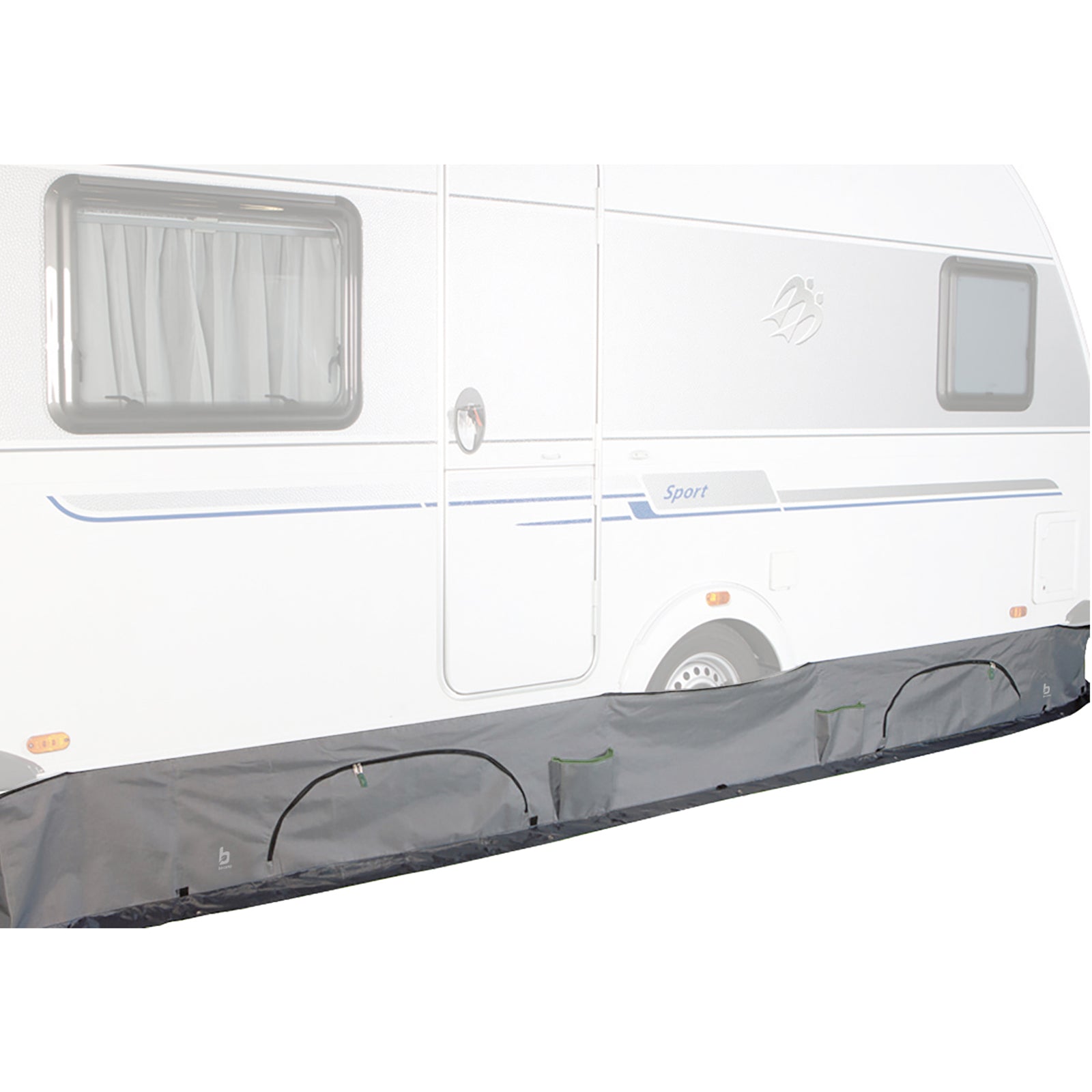 BO-CAMP Bodemschort Caravanschort Hangende kast Wiel Zonwering Kamperen